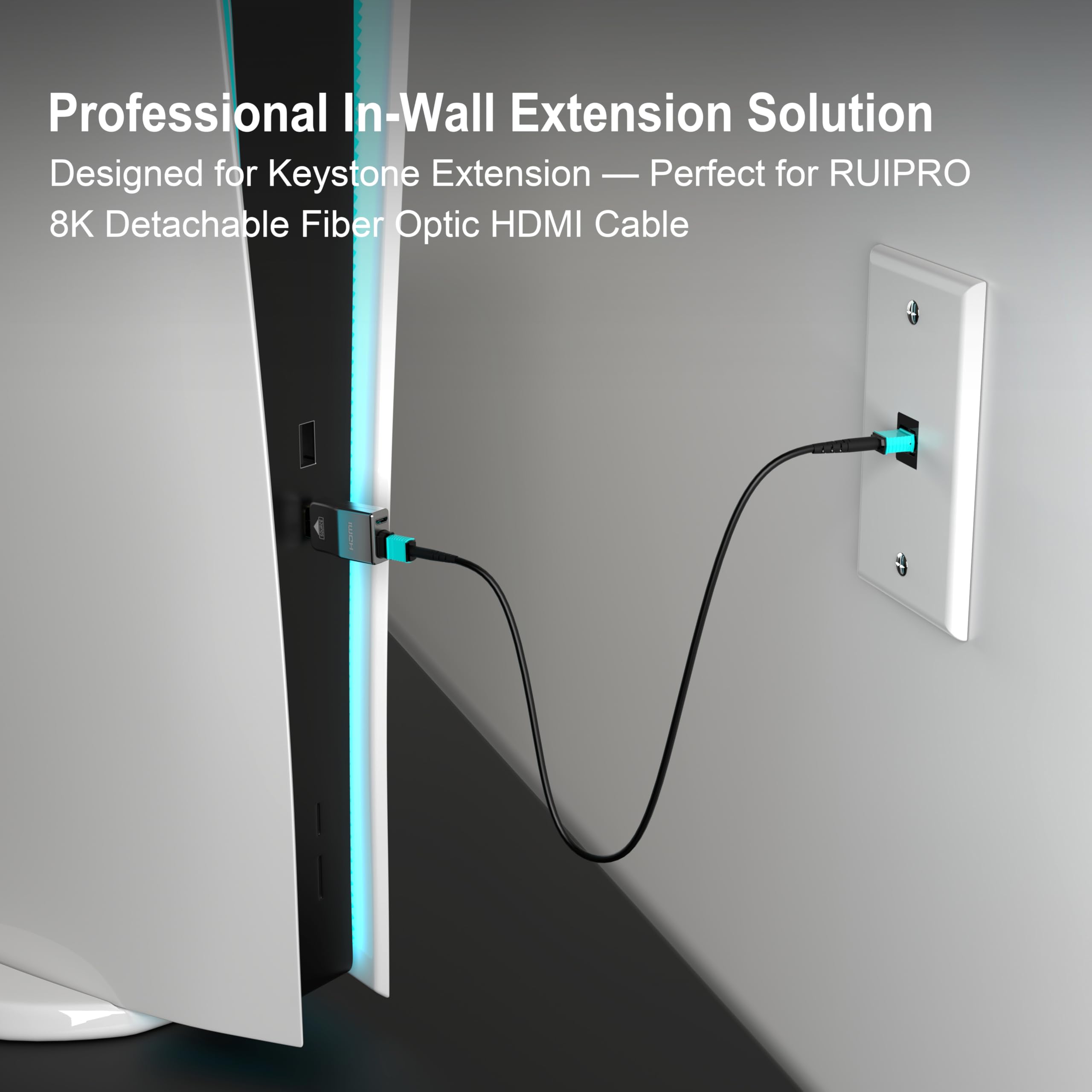 RUIPRO Keystone Wall Plate 2-Pack, Single Gang HDMI 8K Keystone Coupler (1-Port)