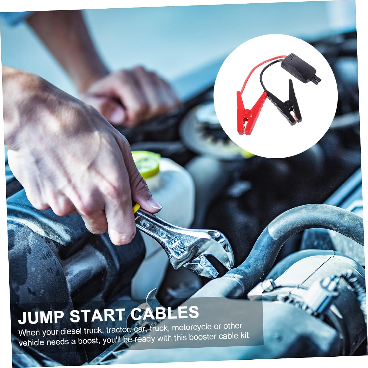 1set Heavy Duty Car Jumper Cables Intelligent Clamps for Emergency Boosting Battery Power Cable for Cars Rvs and Motorcycles for Quick Start