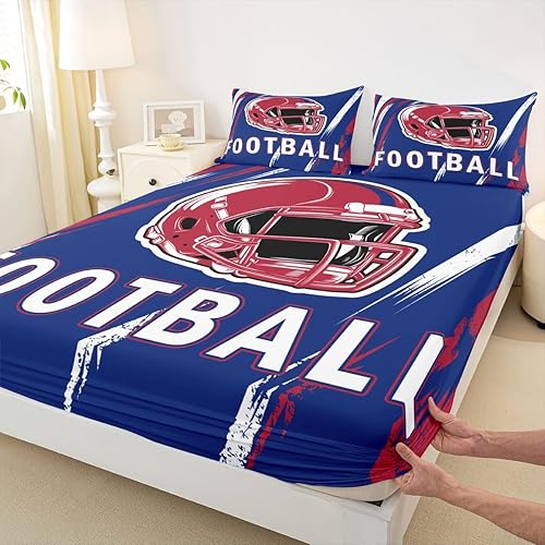 Erosebridal Football Sports Bedding Sets for Boys Room Decor, Football Color Ful