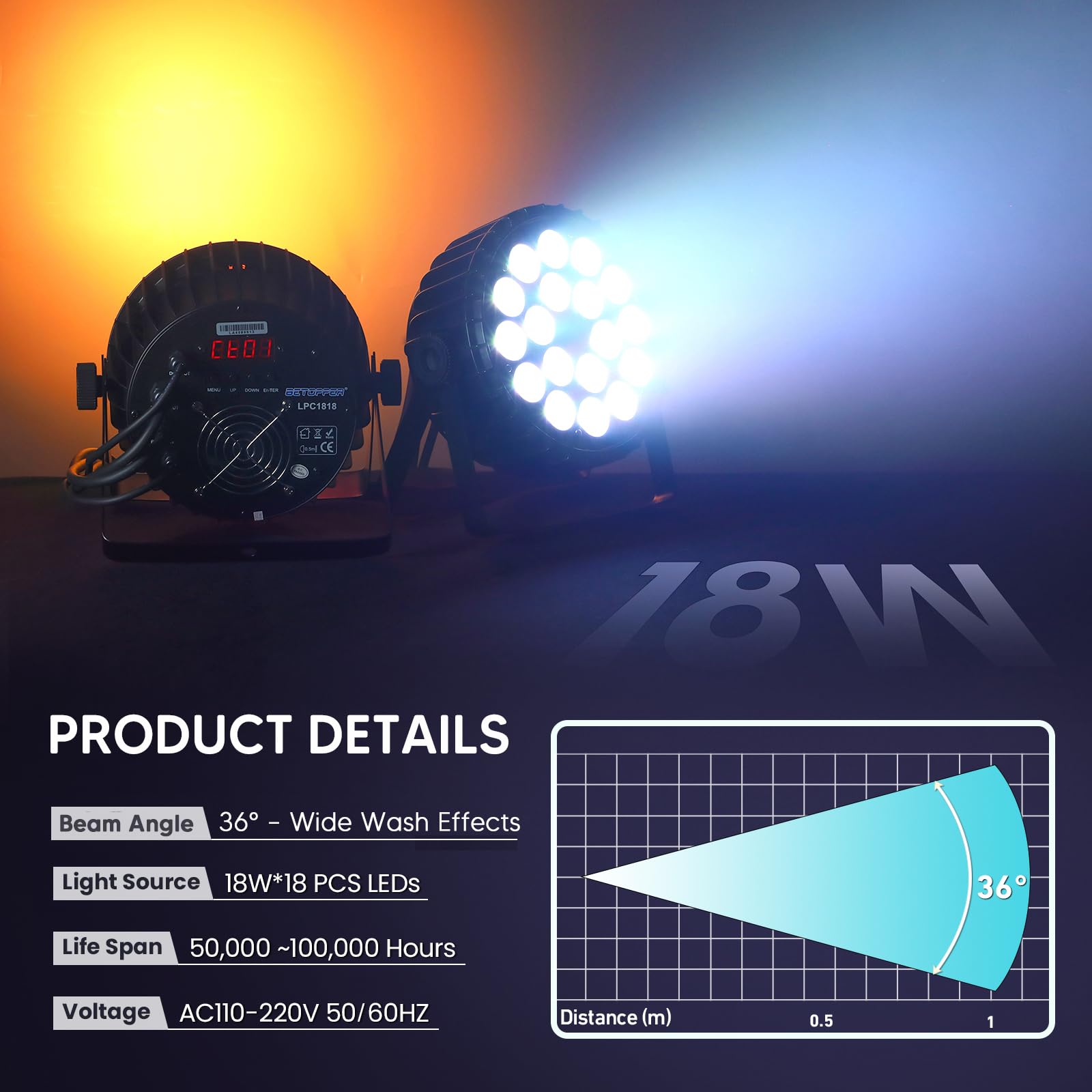 Amazon.co.jp: 北斗七星 LED ステージライト パーライト 18×18W RGB+