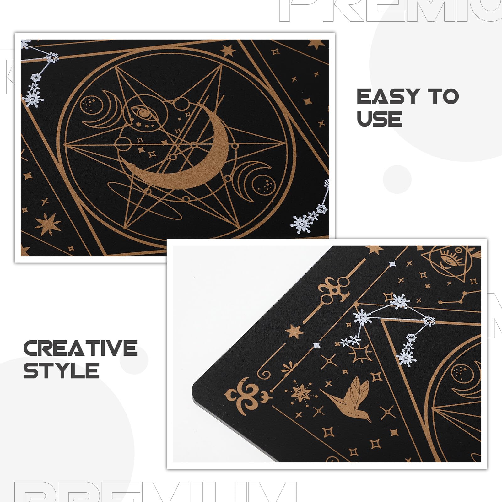4 Pièces Tapis de Découpe Artisanal Noir pour Activités Créatives avec Échelle, Matériau Composite Plastique 2.0 et Pvc Haute Densité, Portable et Réutilisable Maison