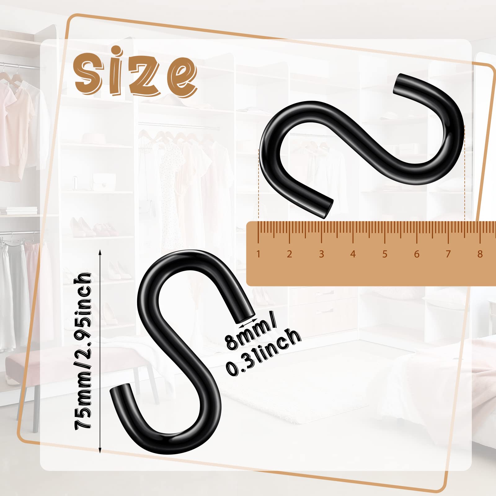 Heavy Duty S Hooks - 4 Pack, 441 Lb Capacity -2
