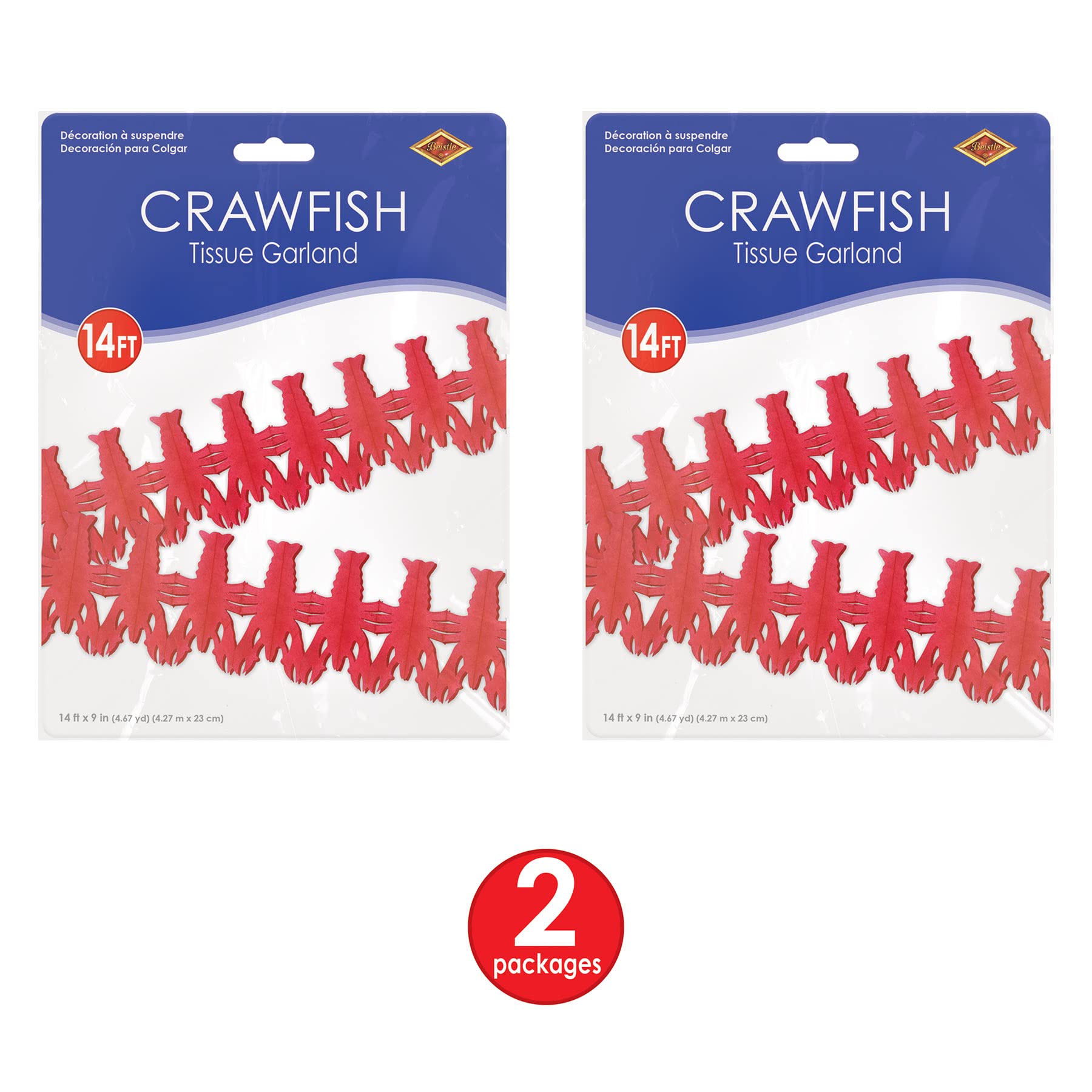 Beistle 53451 Seidenpapier Girlande, 2-tlg, Papier, Rot/Ausflug, einfarbig (Getaway Solids)