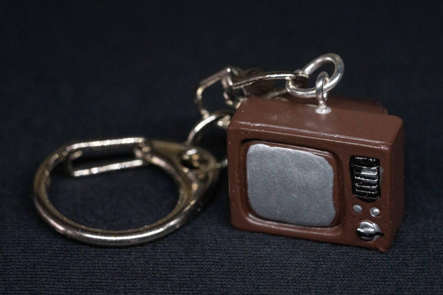Miniblings TV key chain pendant key ring tv 3d retro brown image 2