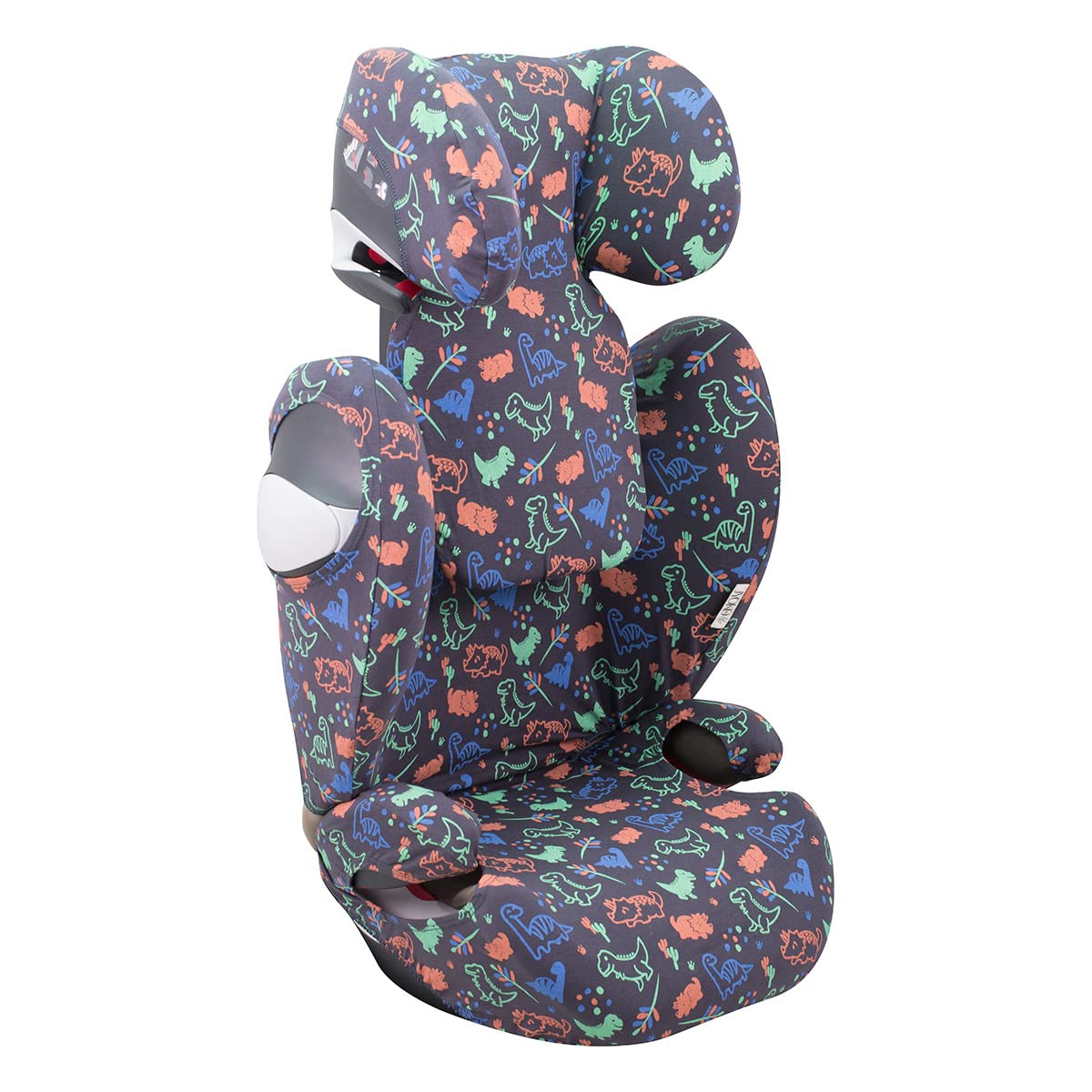 JYOKO Kids Funda de algodón para Silla de Coche Compatible con Cybex Solution M y Pallas B - Fix (Happy Dino)