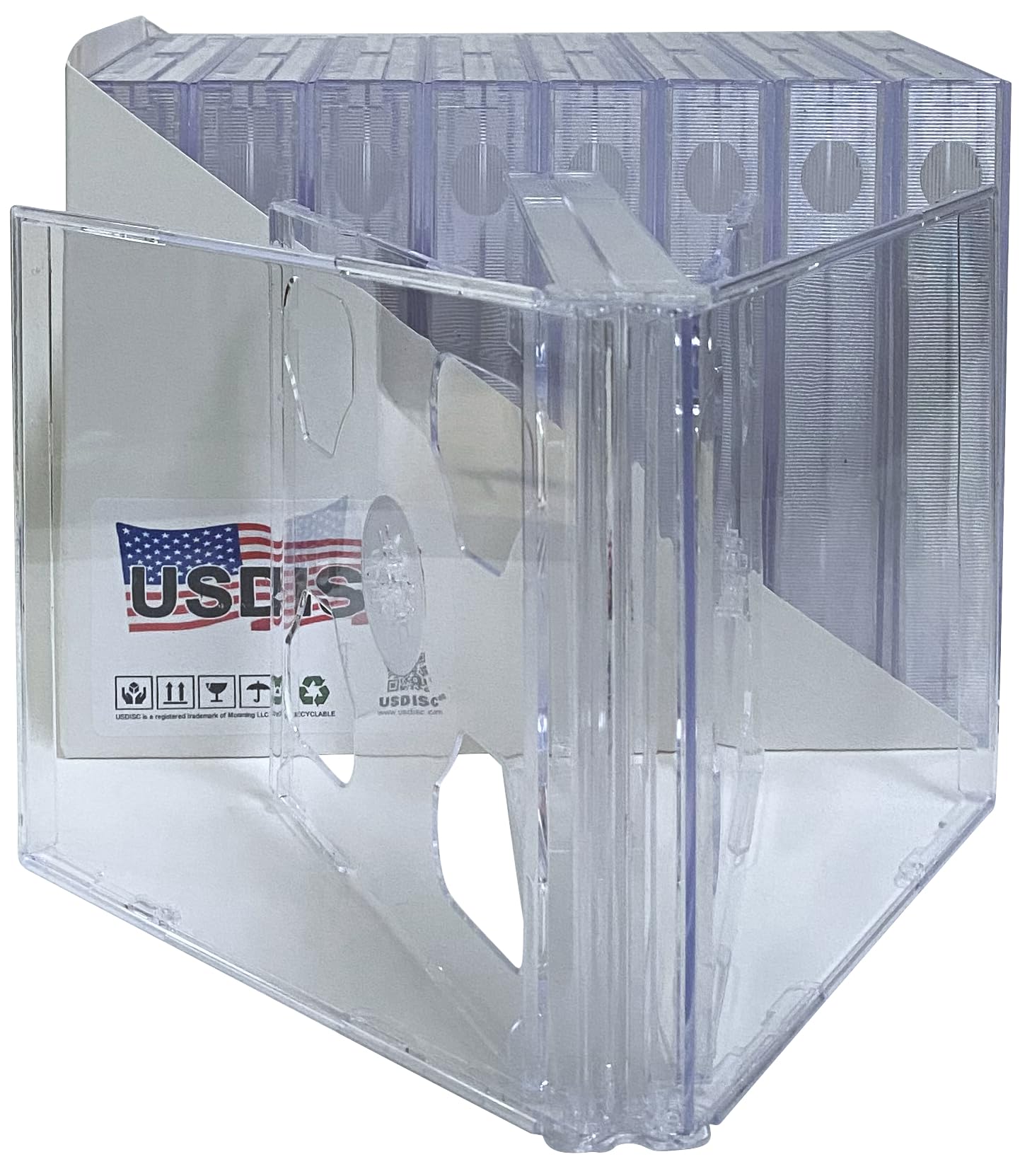 USDISC Estuche para CD Jewel Cases Chubby 24 mm, Sextuple 6 Disc, transparente, paquete de 25