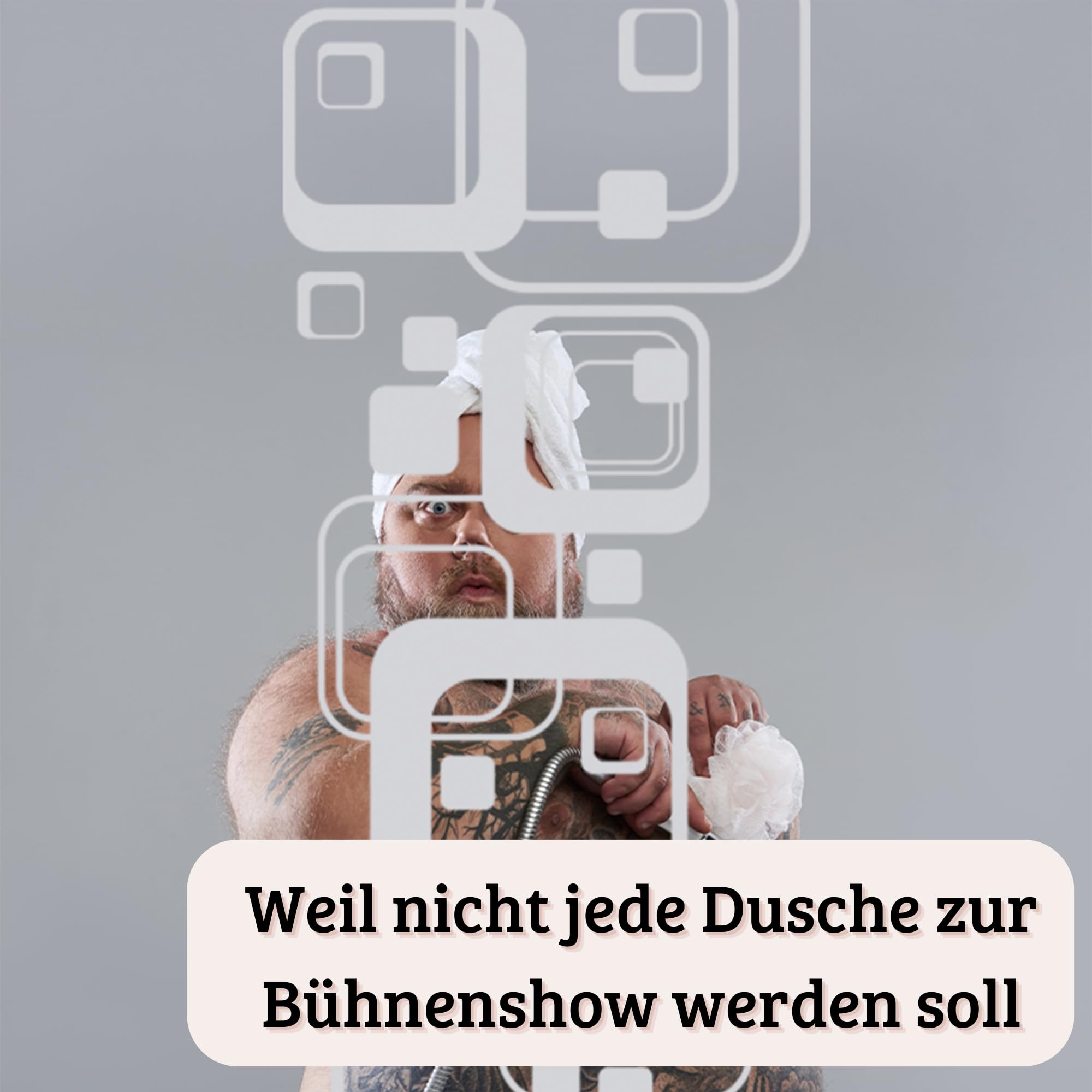 GRAZDesign Glastüren Aufkleber Retro für Türen & Duschkabinen aus Fensterfolie für Bad, Küche, Wohnzimmer in Silbergrau - 145x57cm / Silber