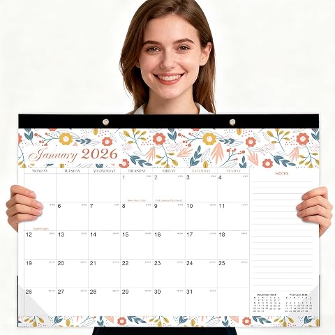 Comix Lage Wall Calendar 2026–Academic Year Monthly Wall Planner January 2026-December 2026 Ideal for Family, School & Office – Month-to-View Calendar for Organisation & Scheduling(16.9"x11.8"in.)