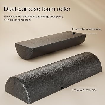 Foam Roller Half Round - High Density Massage Tool, Muscle Stretch Support, Durable Fitness Equipment | Recovery Aid for Yoga, Pilates, Workout Sessions, Home Studio Workout Stretching Accessories