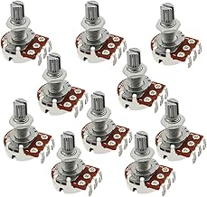 Yibuy 10pcs B500K OHM Audio Tone Guitar Potentiometer 16mm Base Dia/18mm Shaft Coarse Knurled Split Shaft
