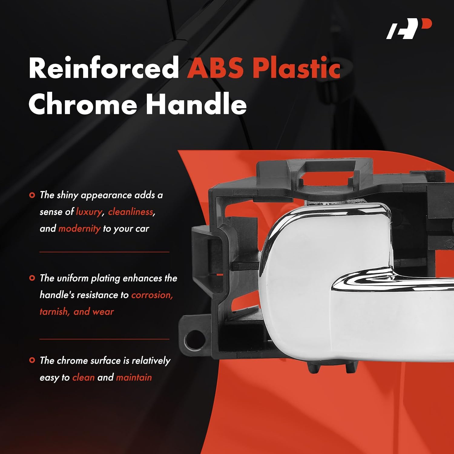A-Premium Front or Rear Left Driver Side Interior Door Handle Compatible with Nissan Pathfinder 2005 2006 2007 2008 2009, Black Housing with Chrome Lever