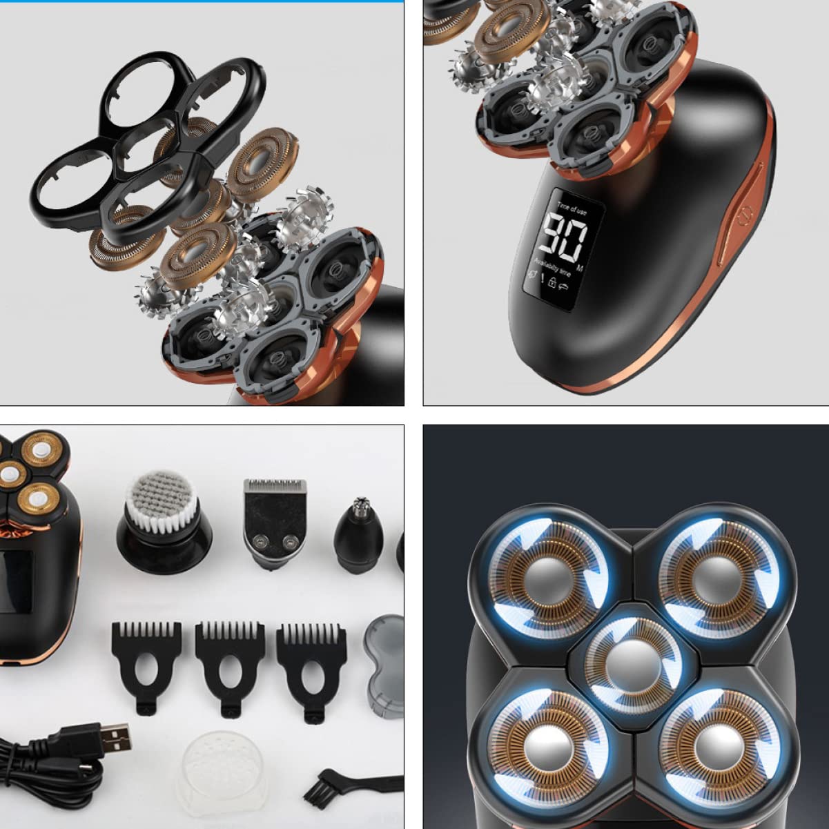 FRCOLOR 1pezzi Rasoio Elettrico Per Barba Design Compatto e Ricaricabile Adatto Per Viaggi e Uso Quotidiano Rasatura Sicura e Pratica e Facile Da Pulire Nero