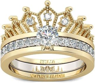 Sterling Silver Rings for Women Diamond Engagement Wedding Band Ring Jewelry Gift Bridal Princess Cut Cubic Zirconia Halo Ring Set
