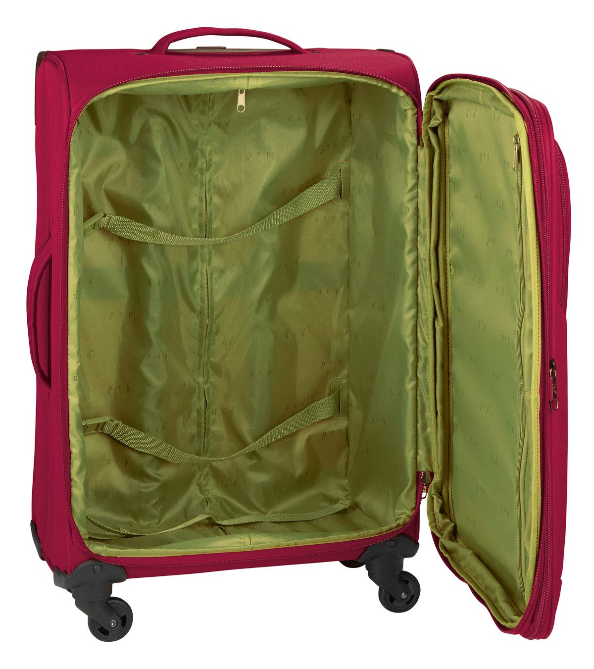 Trolley groß 4 Rollen Koffer Leicht 76 cm Weicher Stoff Rot 110 Liter Bowatex