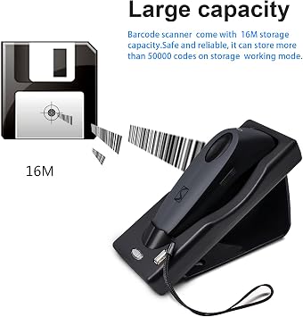 2D Bluetooth Barcode Scanner with Charging Base Dual 2.4G Wireless + Bluetooth 1D 2D Barcode Scanner QR PDF417 Data Matrix UPC Rechargeable Bar Code Scanner for Laptops/PC/Android/Apple iOS