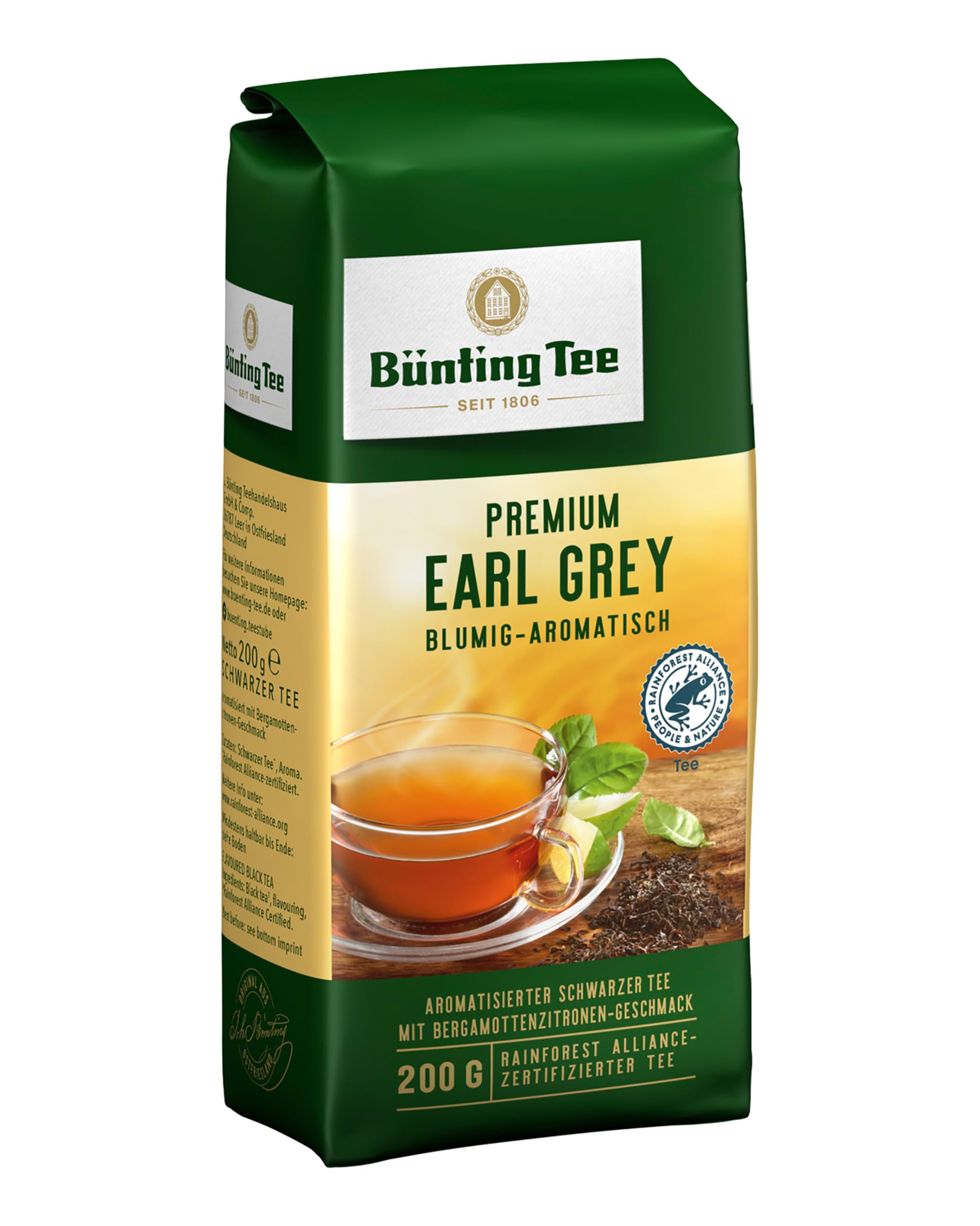 Bünting Tee Earl Grey 7er Pack – loser Schwarztee, blumig aromatisch – 7 x 200g