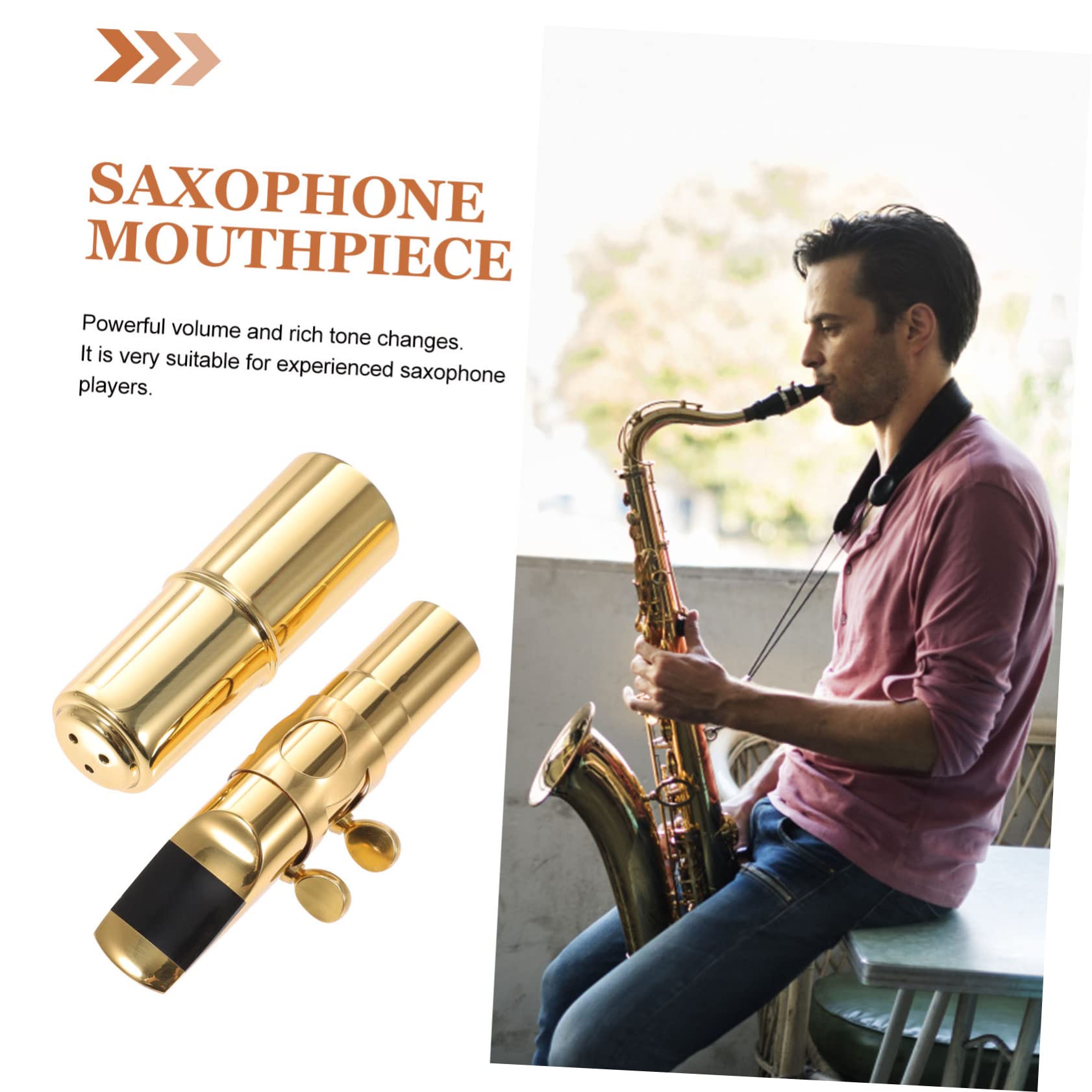 Abaodam Bec de Saxophone Alto Métal Lisse sans Bavure pour Débutants et Étudiants