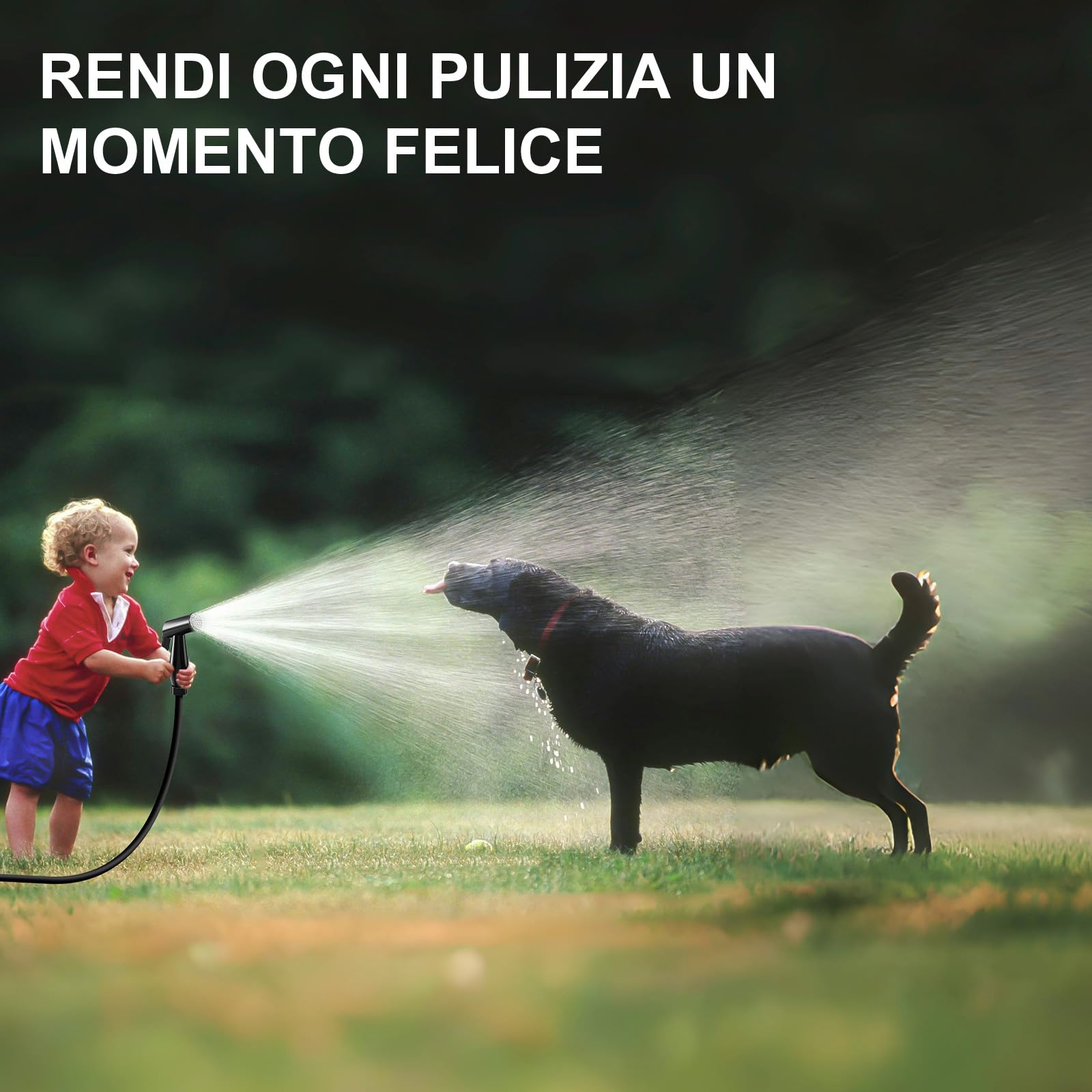 Doccia da Campeggio Elettrica 20L con Pompa 2000mAh, Nero | Tubo di 2m per Vanlife e Spiaggia, Sacca Pieghevole Portatile, Luce LED Notturna, Ottimo per Cani
