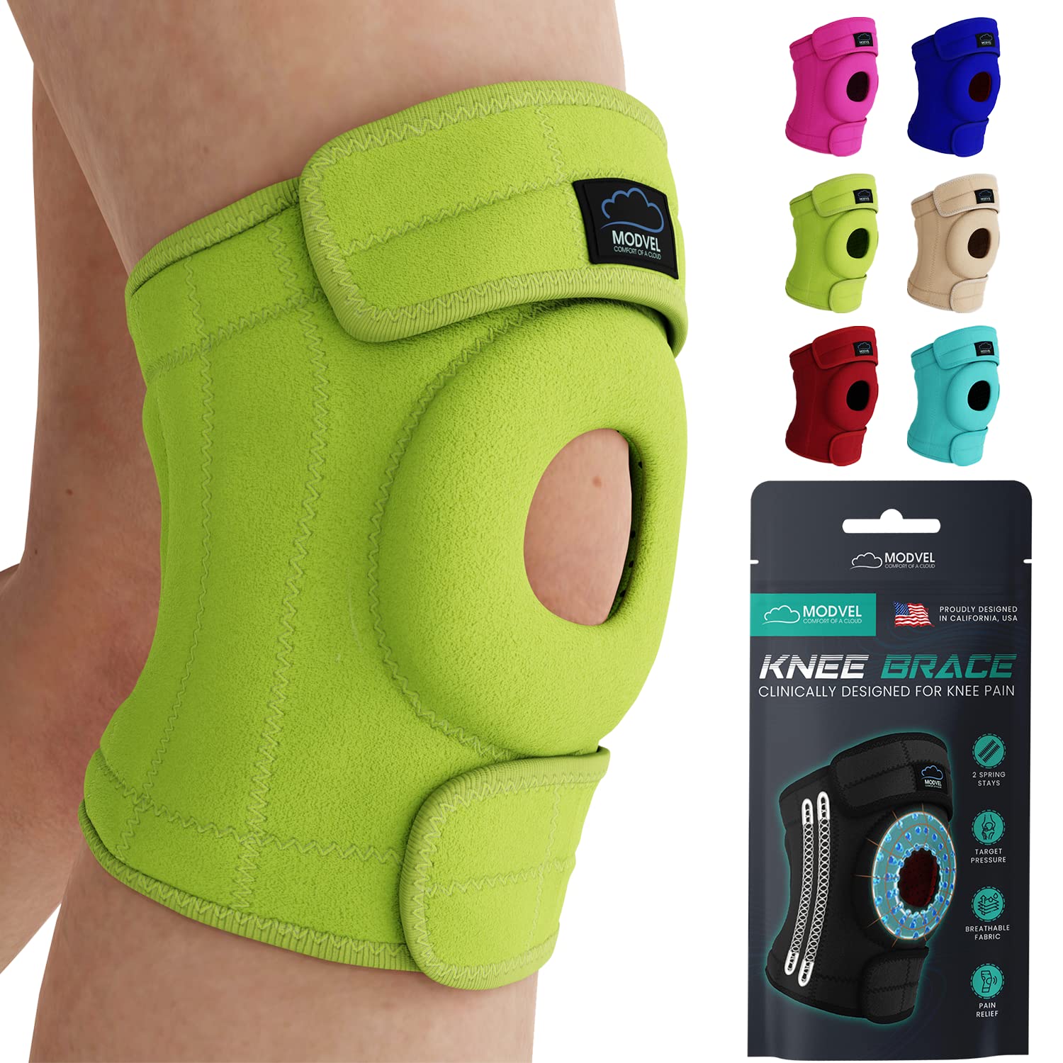 Modvel ELITE Knee Brace for Men &amp; Women – Patella Gel Pads &amp; Side Stabilizers for ACL, Meniscus Tear, Arthritis &amp; Injury Recovery – Maximum Support for Running, Sports &amp; Joint Pain Relief