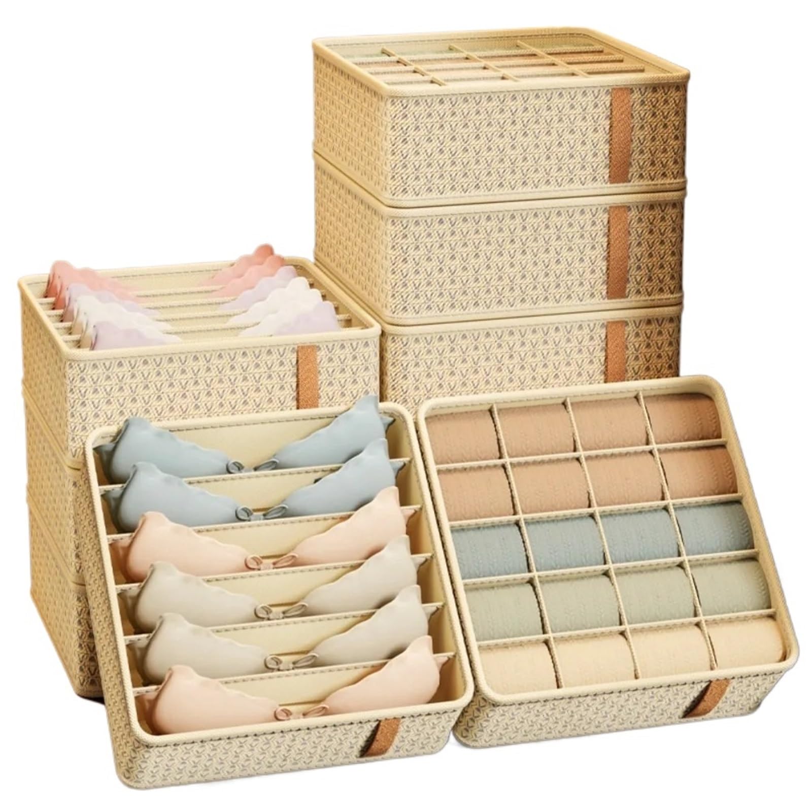 Organizzatore per cassetti della Biancheria Intima, Scatola Porta Calze, Reggiseno con Scomparti