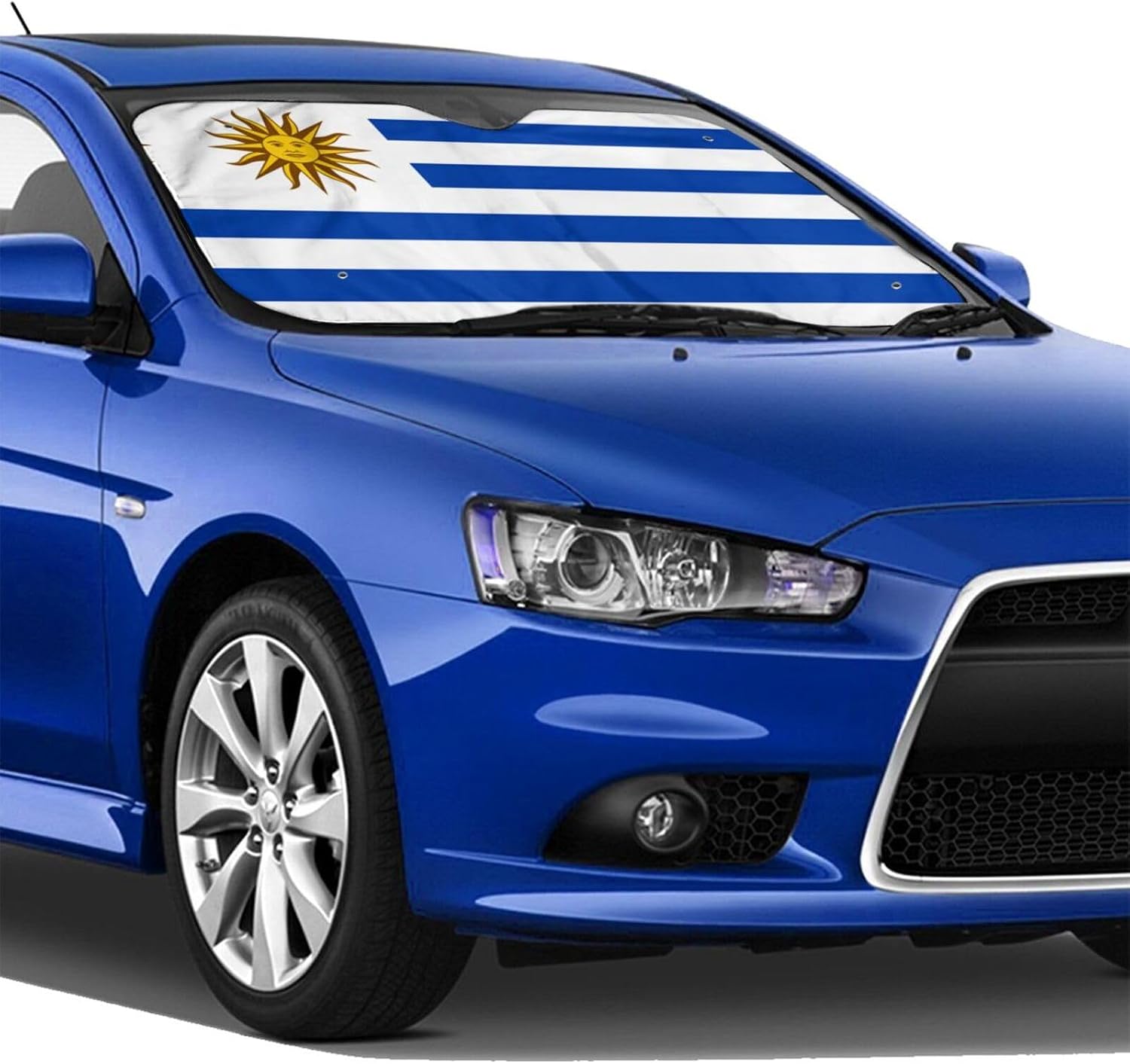 Flag of Uruguay Print Foldable Car Windshield Sun Shade 55x30in image 4