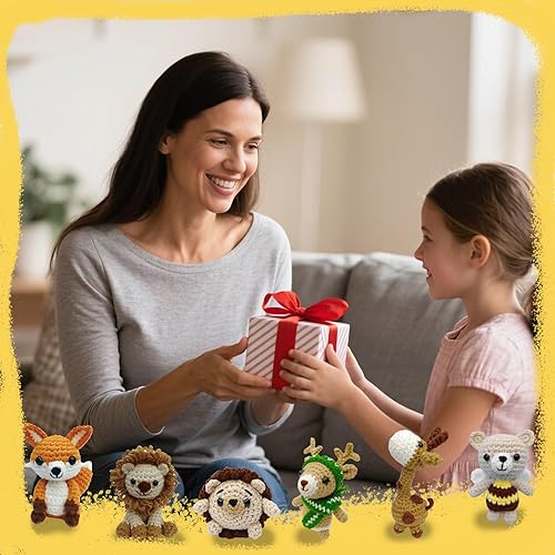 Miniatura 6 de Lucky - Kit de ganchillo de 6 piezas para principiantes, manualidades para niños y padres e hijos, gran regalo para amantes del ganchillo, kits de