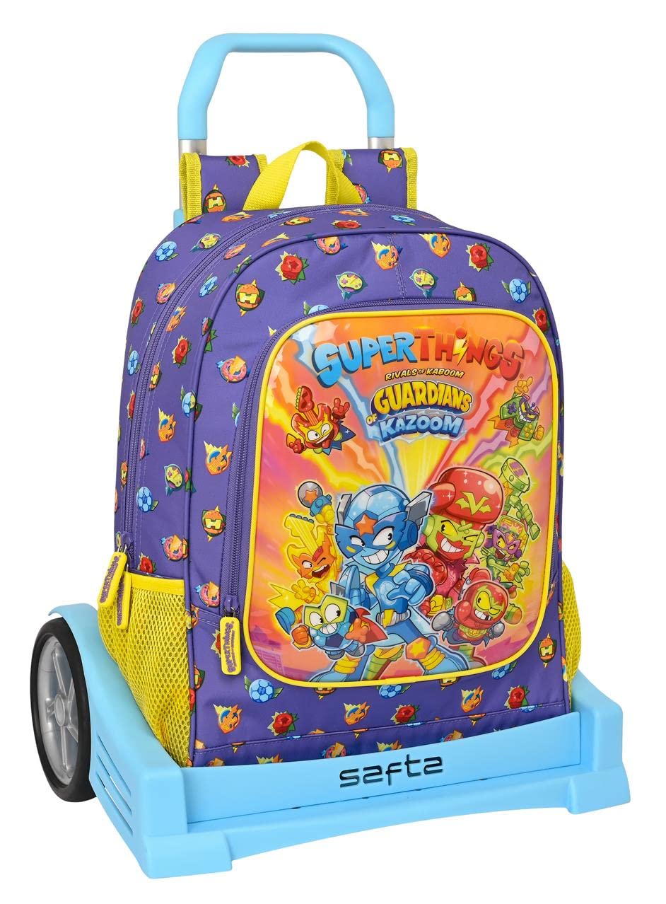 Safta Mochila con Carro Evolution Superthings Guardians Of Kazoom 32X42X14Cm Unisex niños, Multicolor, Estándar