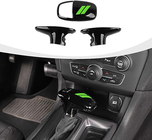 Pomo de la palanca de cambios compatible con Dodge Challenger Charger 2015-2023 y Durango 2018-2023 (negro y morado)