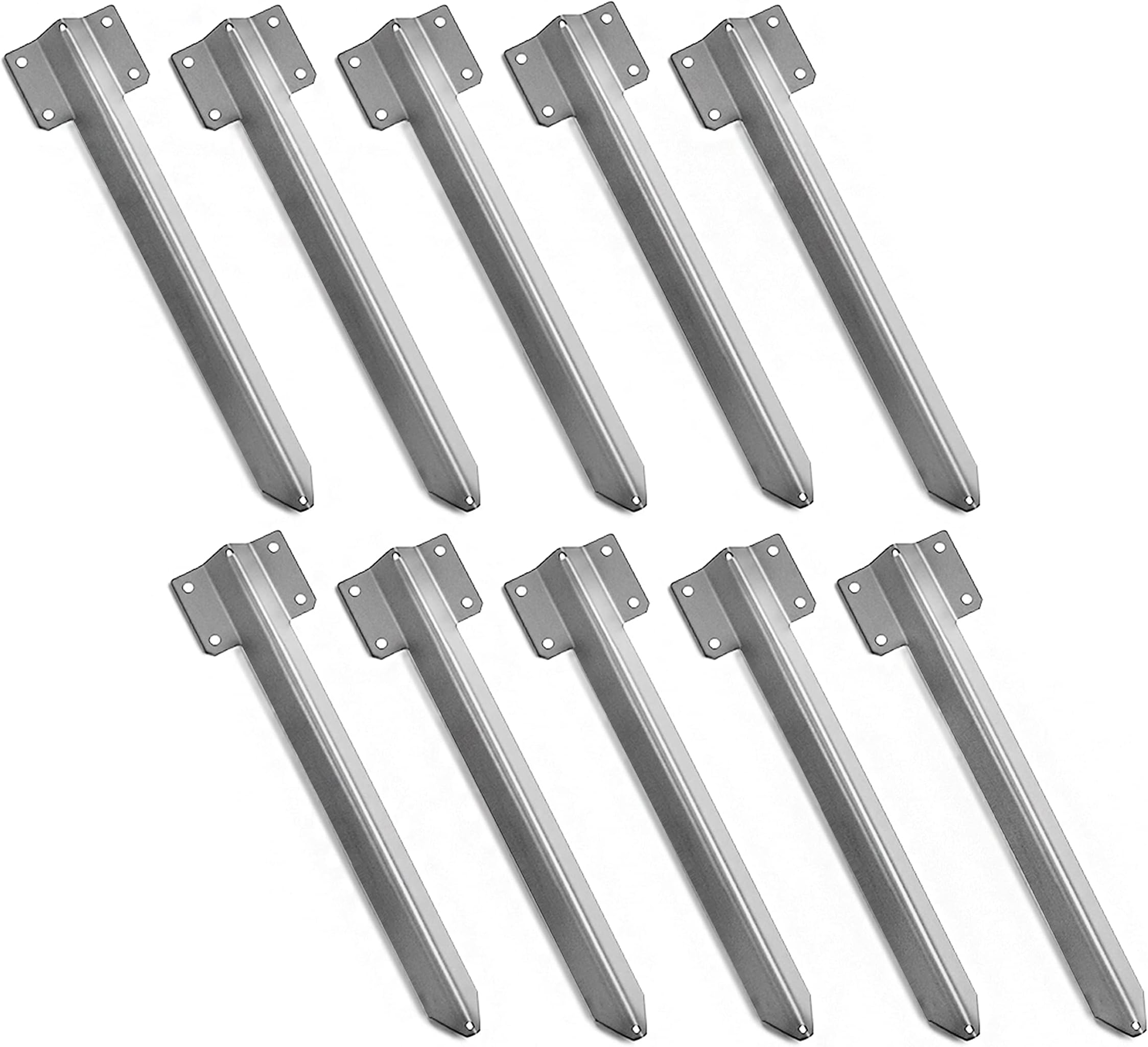 Pack of 10 x Timber Railway Sleeper Connecting Planters Retaining Walls Driveway Path Straight Edge Edging Bracket Heavy Duty - British Galvanised Steel