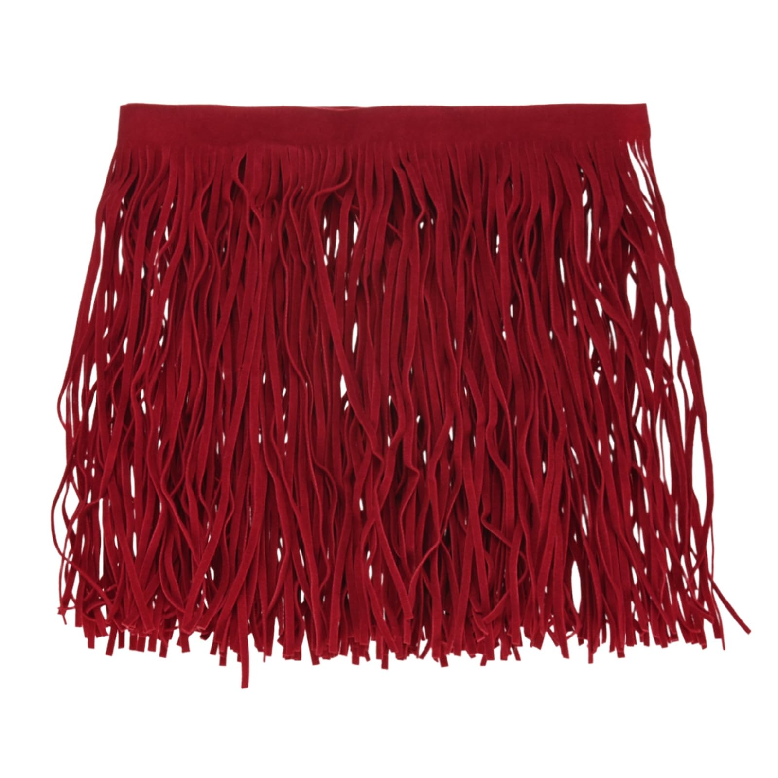 M METERXITY PU Leather Fringe Trim, 1 Yard 7.9 Inch Watermelon Red Double Side Suede Tassel Sewing Trim for DIY Craft/Sewing Dress Costume/Bags Shoe Decoration, Fringe Tassel