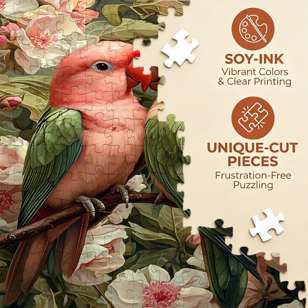 Rosa GrüN Papagei Puzzle 2000 Teile, Klassische Puzzles, Geschicklichkeitsspiel Puzzle für Erwachsene, Puzzlespiele für Die Ganze Familie, Mit Schöner Verpackung, Dekoration Puzzles DX0YL3-234
