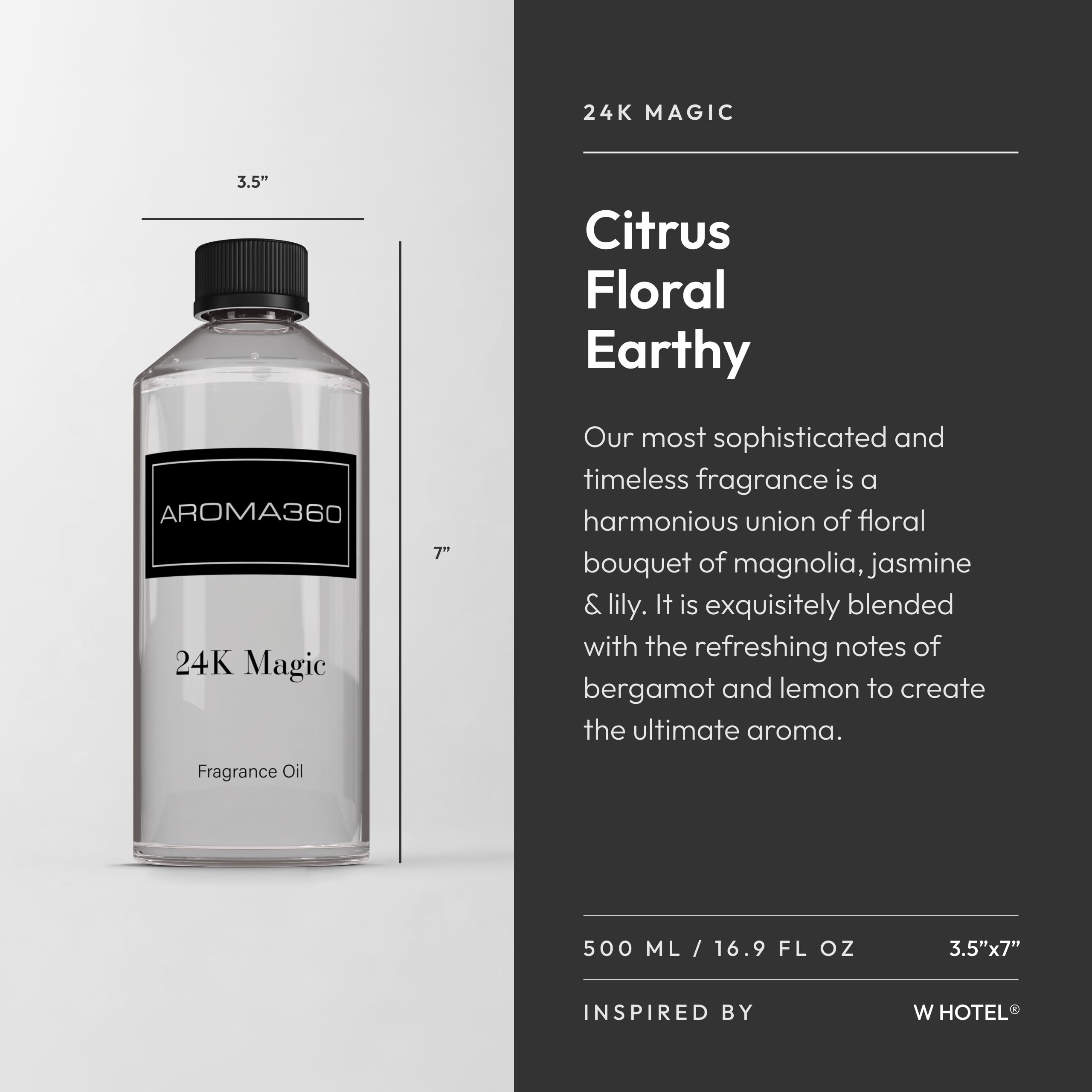 AromaPlan Hotel Collection 24K Magic | Natural & Vegan Aroma Scents - Diffuser Oil Blends For Aromatherapy - 6 Oz Luxury Hotel Inspired Diffuser Oils | Buy Now With Express International Delivery-1141880