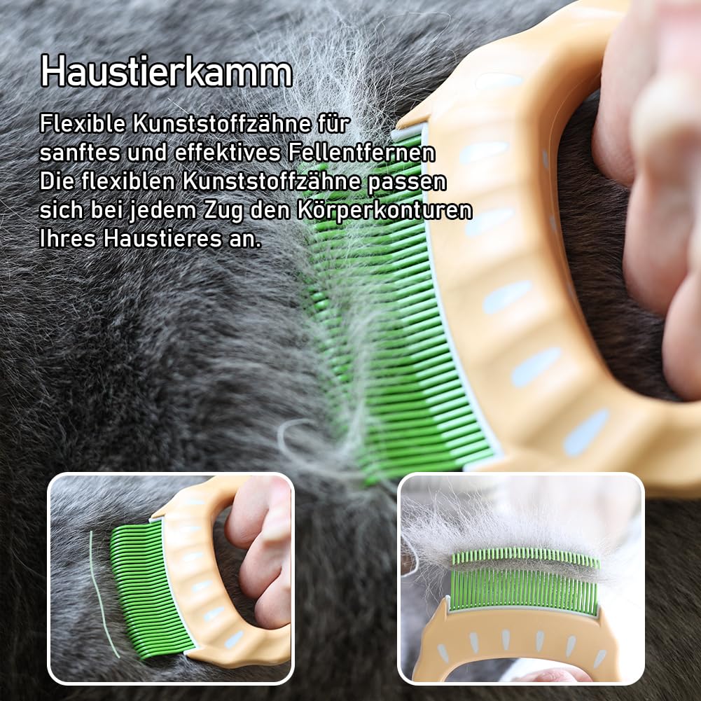 Katzenbürste Unterfell Kurzhaar, Unterwolle Pflegekamm für Katzen, Zupfbürste, Entfilzungsbürste, Hundekamm, Fellkamm für Hunde, Hautschonend