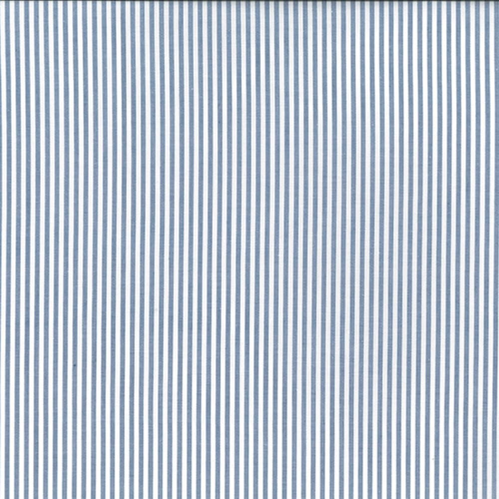 Oh Sew Crafty Limited Denim Chambray 100% Yarn Dyed Cotton Fabric Candy Stripes Lines 144Cm Wide (Sold Per Half Metre) (Denim)