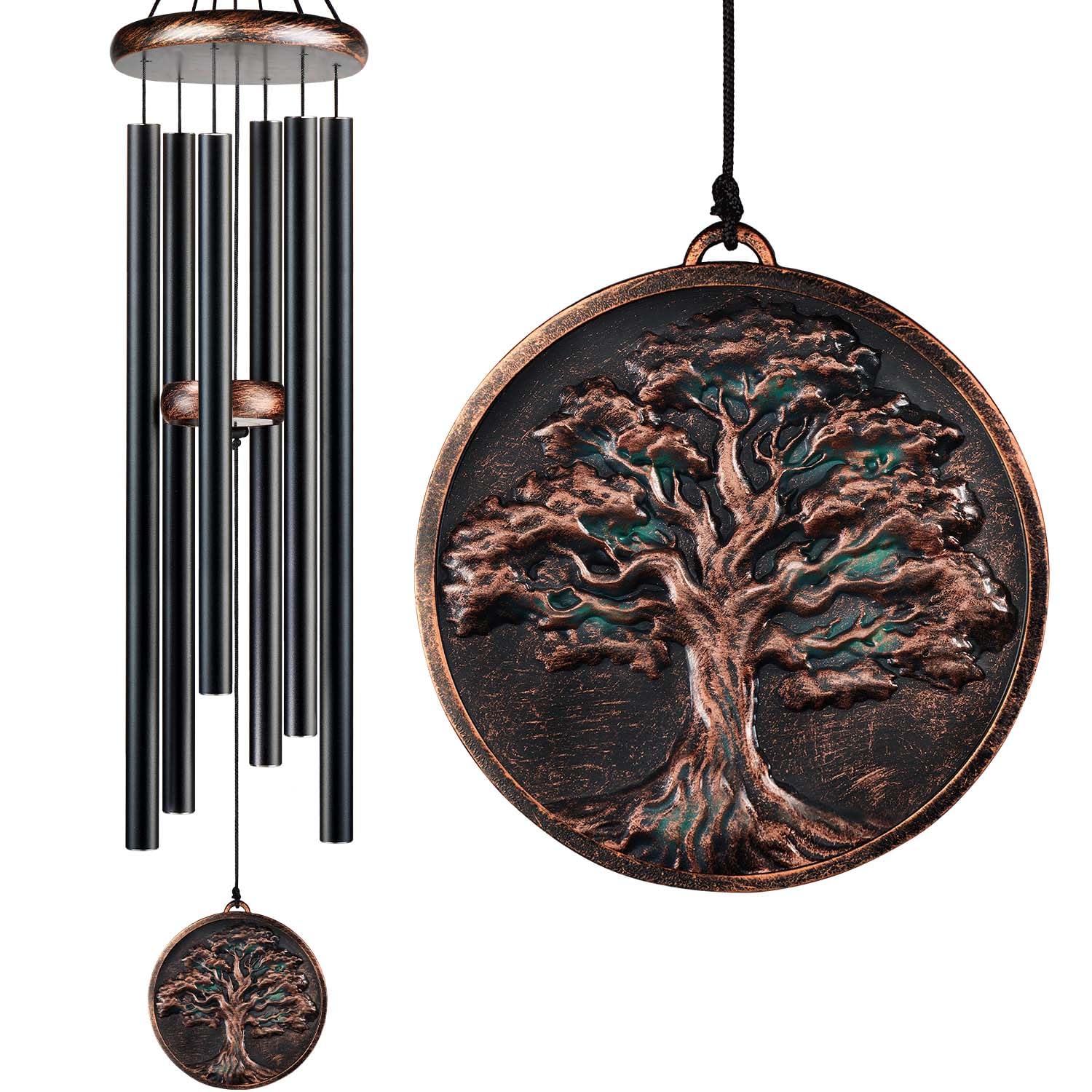 Large Wind Chimes for Outside, 48" Vintage Tree of Life Deep Tone Wind Chime Outdoor Clearance with Heavy Tubes, Patio Porch Garden Decoration, Memorial Gifts for Women Men Mom