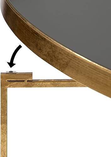 Miniatura 58 de Kate and Laurel Celia - Mesa de centro redonda con espejo Blanco/Dorado,Negro/Oro,Bronce,Oro,Gris/dorado,Azul marino/dorado,plateado,Turquesa/Dorado