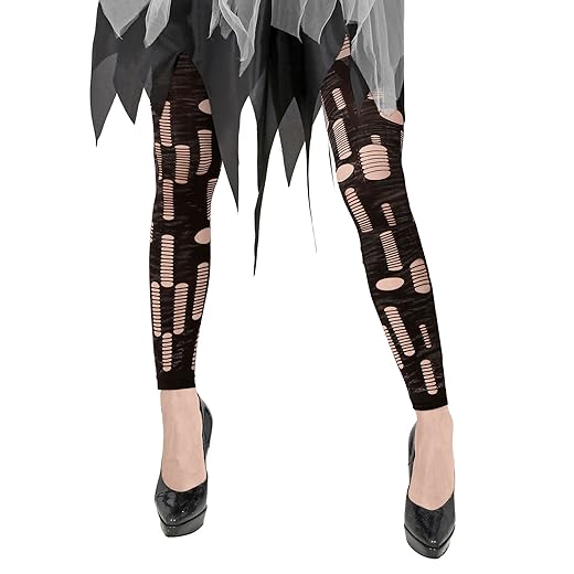 Widmann - Leggings Zombie, zerfetzt, Strumpfhose, Halloween, Karneval, Mottoparty