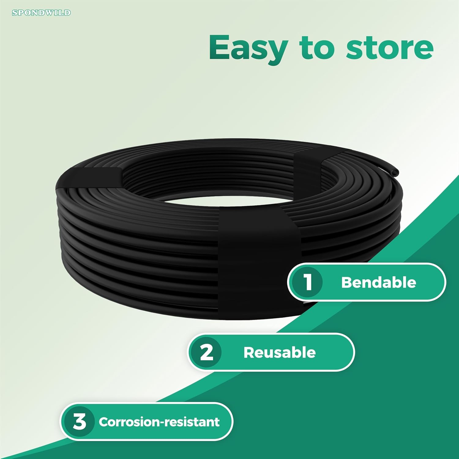 100 Ft 1/4 Inch Blank Distribution Tubing - UV Protected Flexible Black Drip Hose, Universal for Garden, Potted Plants and Veggie Beds, Fits Standard Drip Components