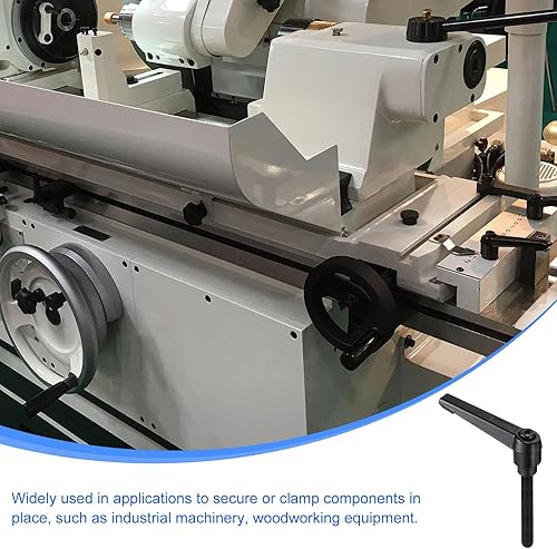 Miniatura 144 de uxcell 4 manijas de palanca de sujeción, perno macho roscado de acero al carbono de óxido negro M8 x 0.59 pulgadas, asas ajustables de bloqueo