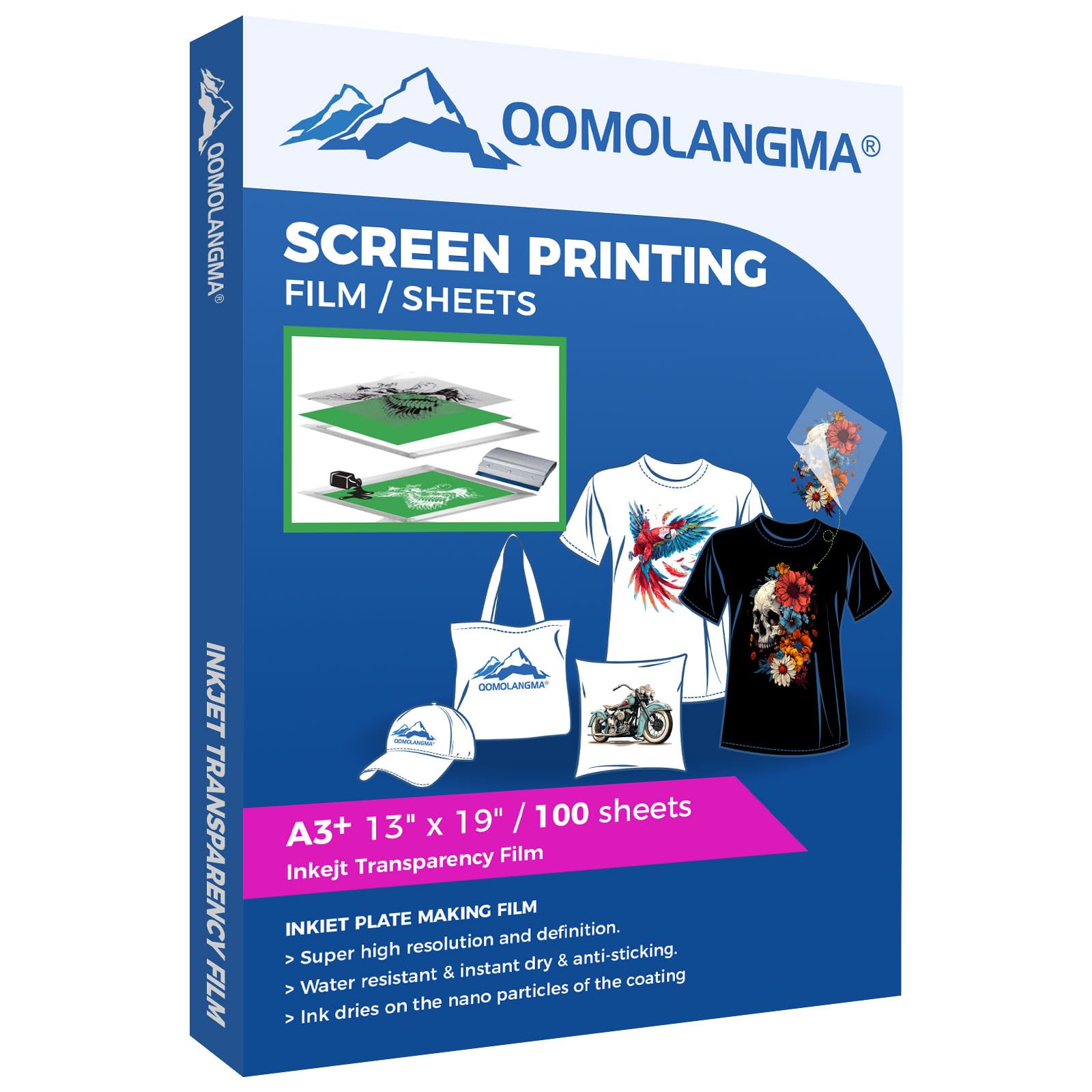 Waterproof Inkjet Transparency Film Screen Printing Transparency Film 13" x 19" 100 Sheets/pack
