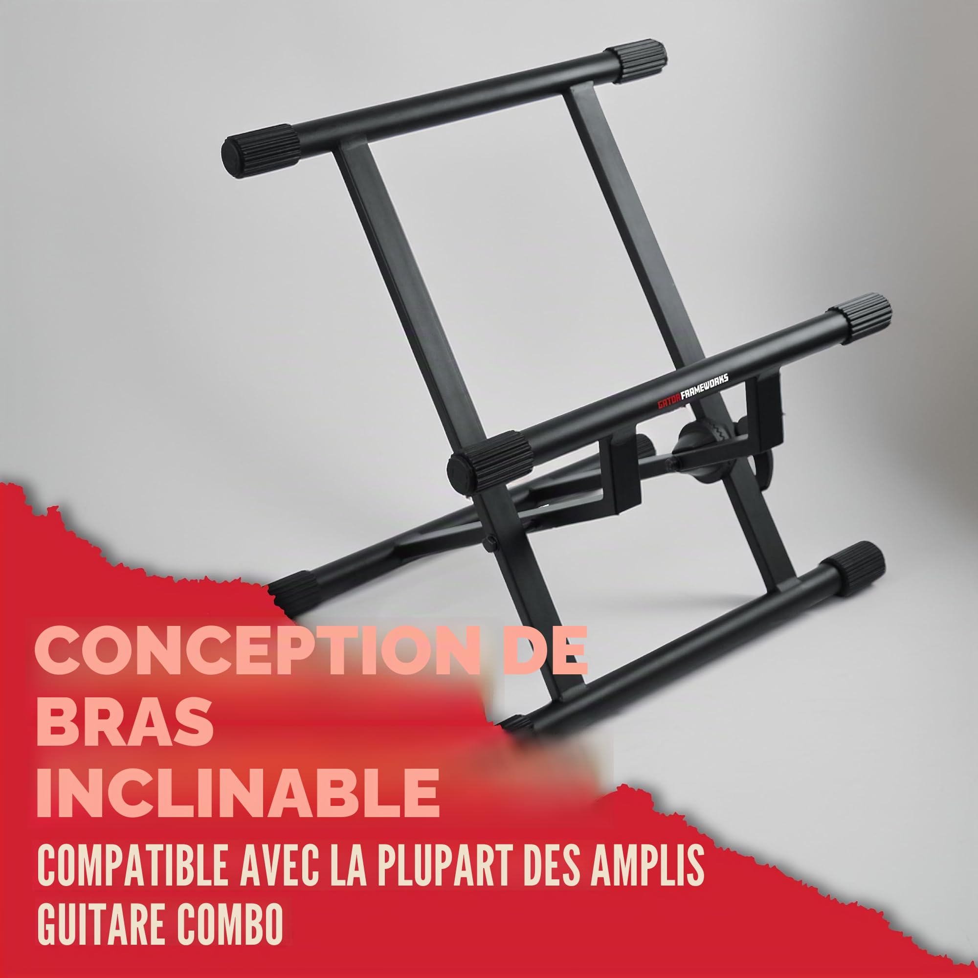 Gator Frameworks pied d'ampli de guitare réglable, compatible avec la plupart des amplis combo (GFW-GTR-AMP)