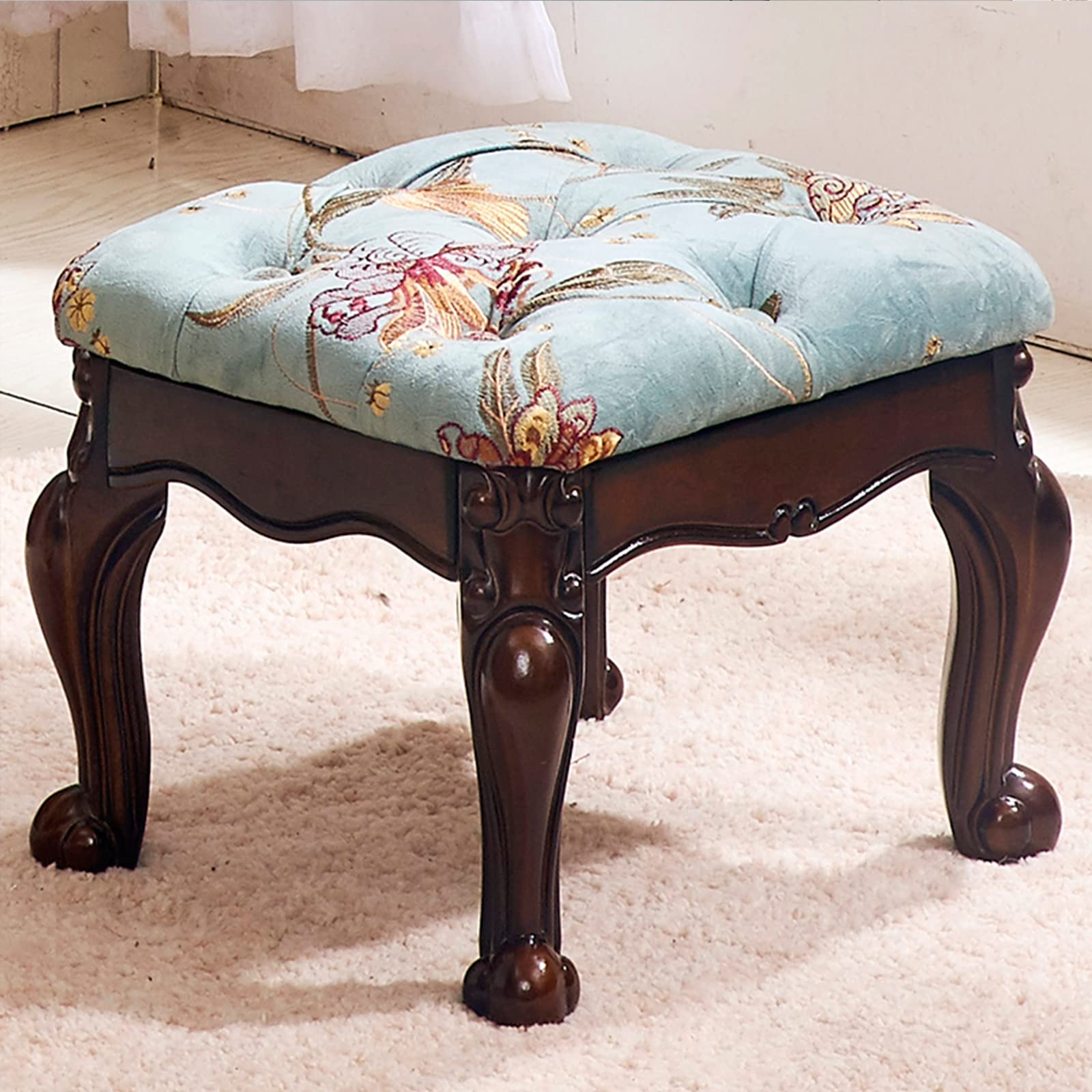 Banc de rangement ottoman en bois massif avec coffre discret