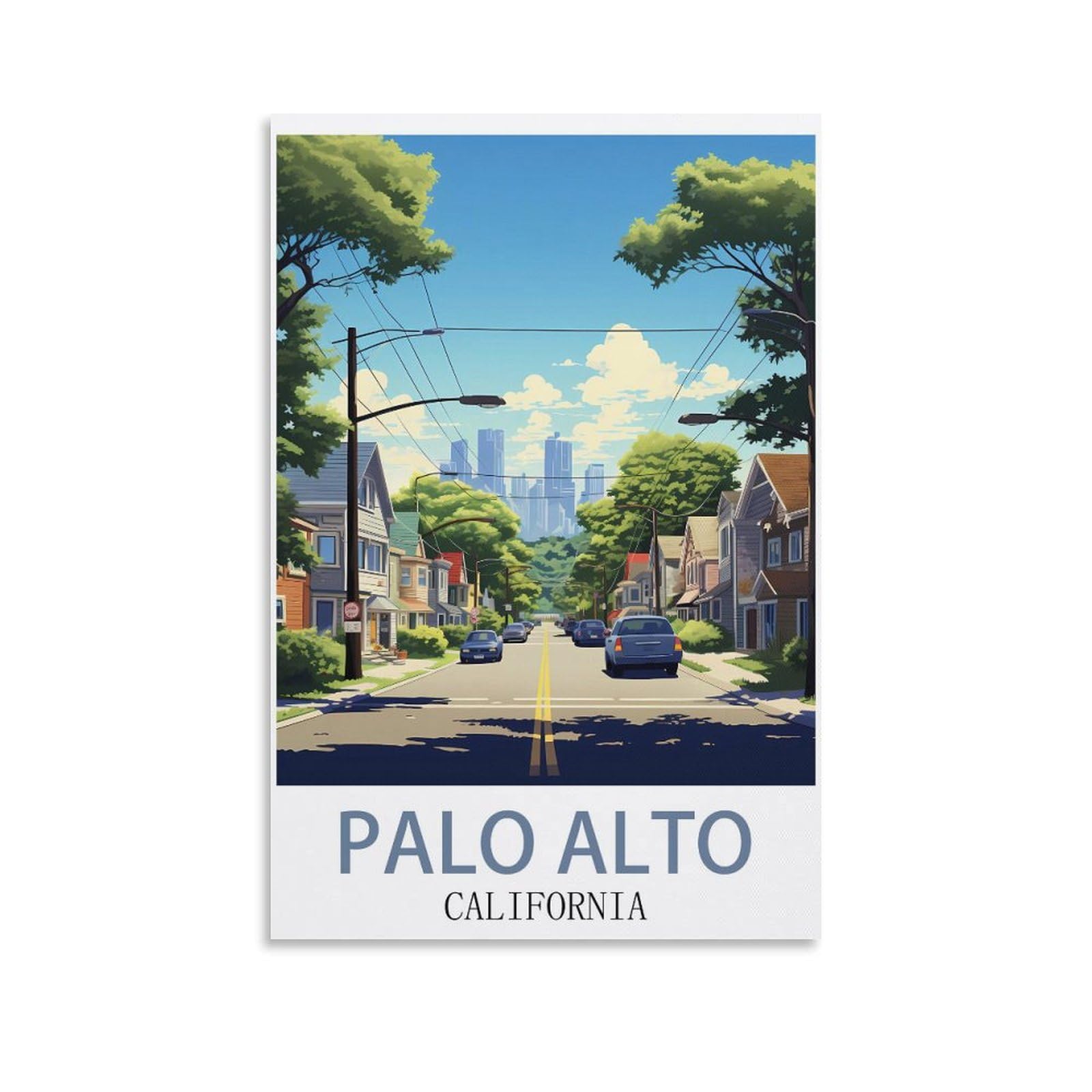 EZMLFA 5D Diamond Painting Kits for Adults,Palo Alto California,Diamond Painting,Landscape Gem Art Kits Adult and Crafts Home Decor 40x40cm