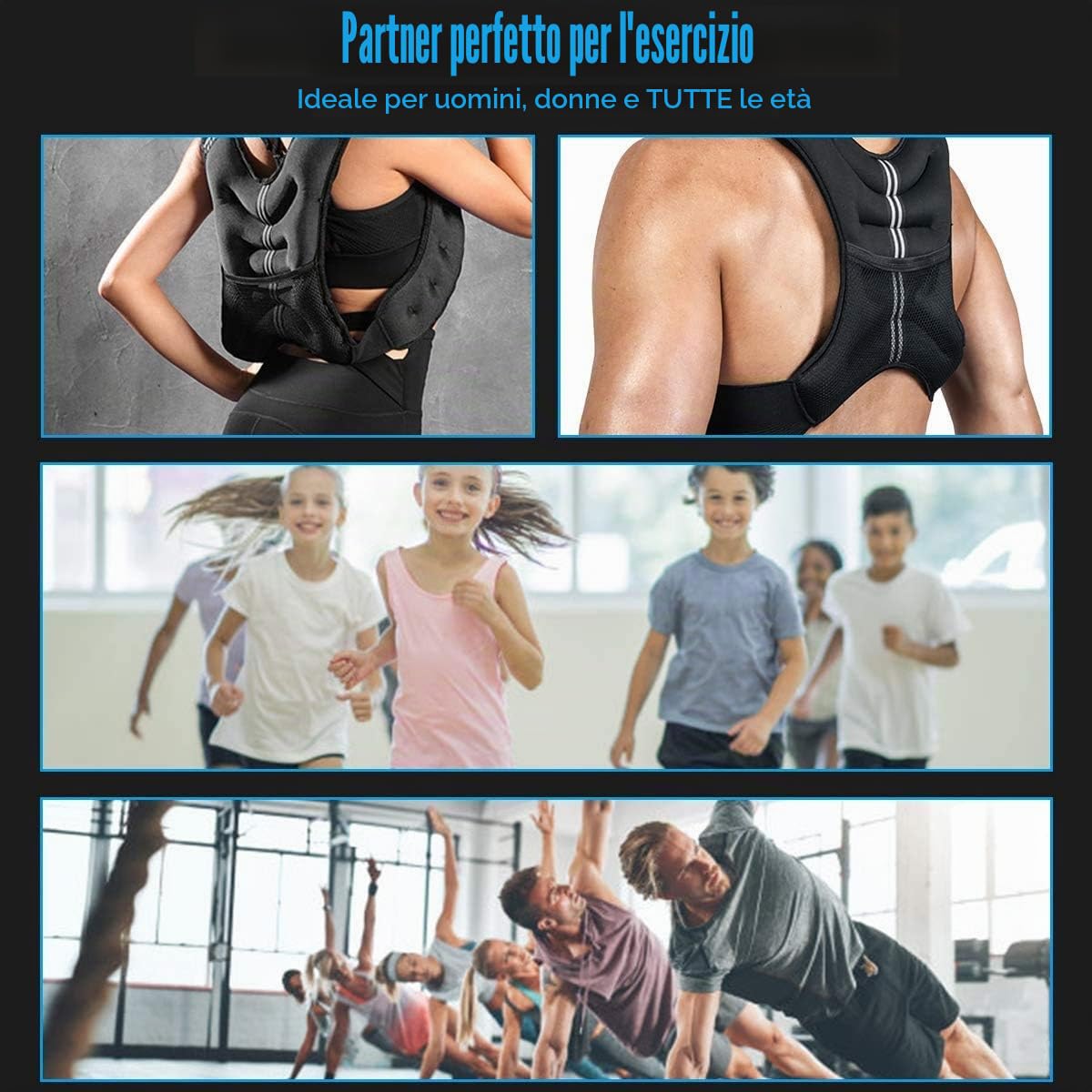 Train Hard Gilet da corsa X-Style da 5 kg/8 kg/10 kg, per allenamento di forza, corsa, fitness, Cross Training (5 kg)