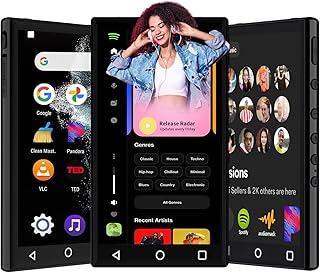 80GB (Free 64GB Card) 4.3" MP3 Player with Bluetooth and WiFi, Android Streaming Mp4 Player with Spotify, Portable HiFi Sound Digital Audio Player with Speaker, with Support APP Download