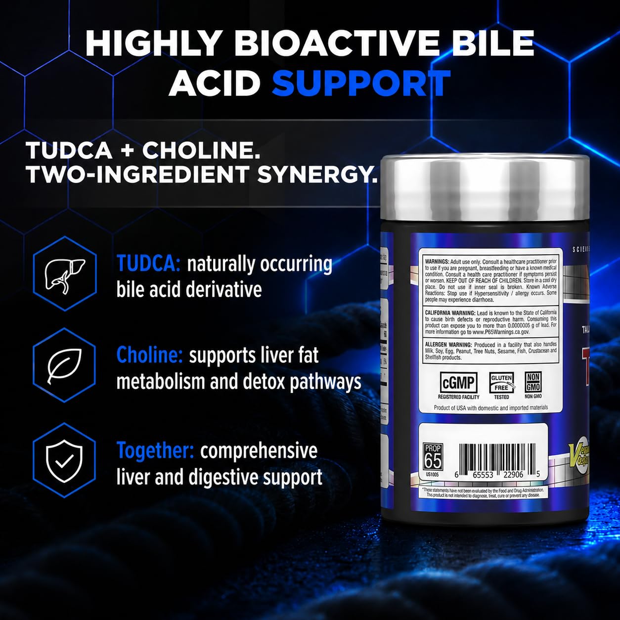 ALLMAX TUDCA Capsules, 250 mg, 60 Count, Vegan, Unflavored — Amazon image 3