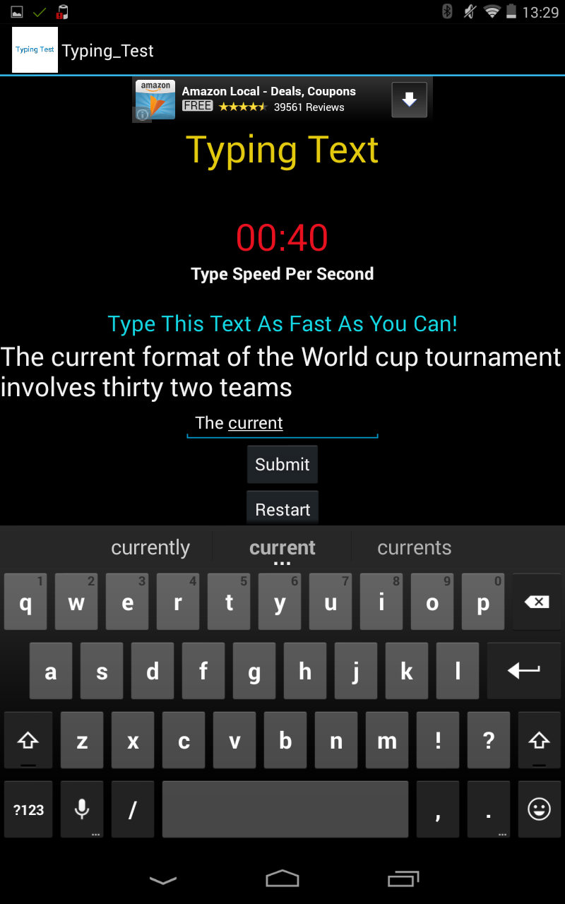 Typing Test - App on Amazon Appstore