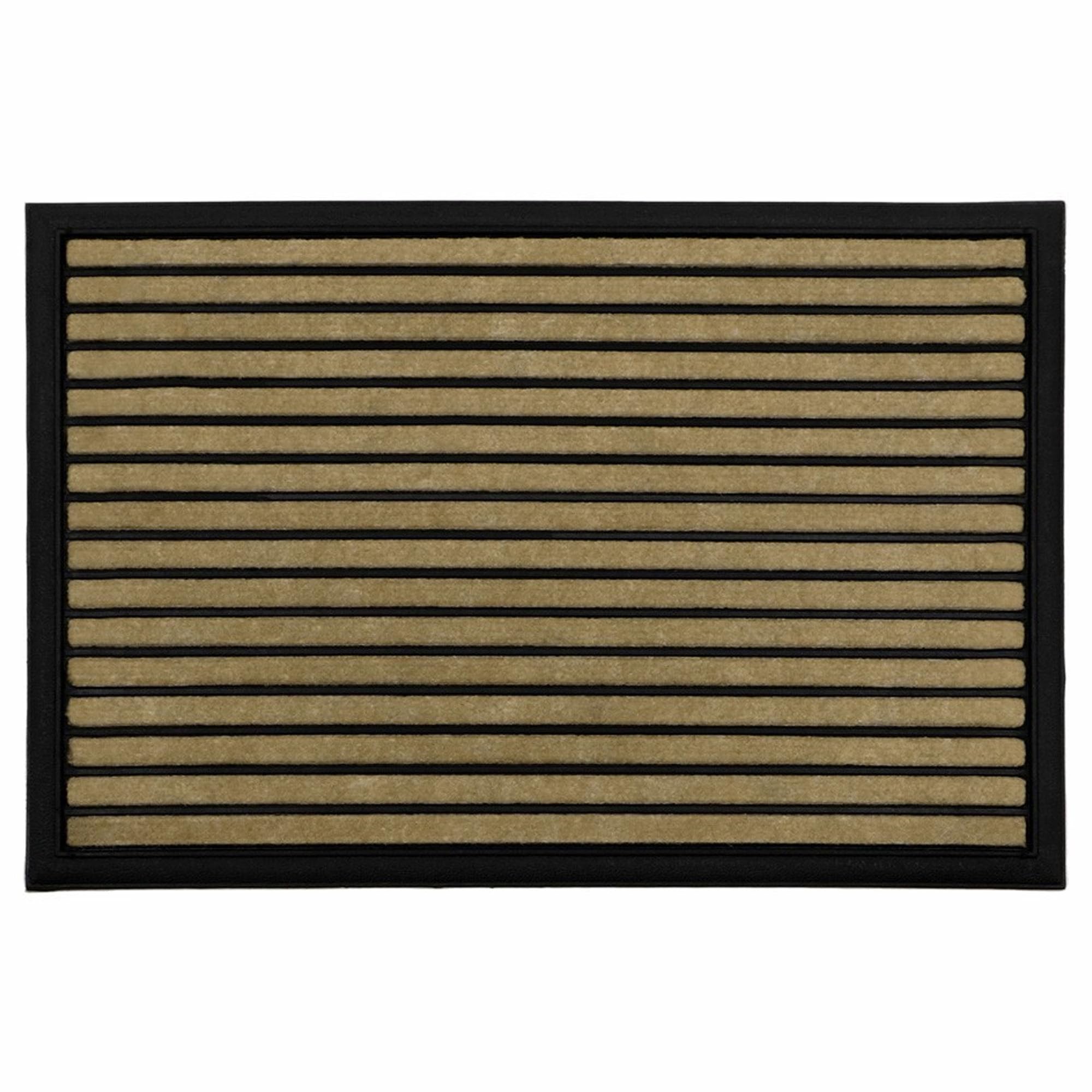 STORM TRADING GROUP Scraper Doormats Long Lasting Rubber Backing Super Absorbent & Non-Slip Doormats Large 40x60cm Removes Grass, Mud & Dirt (2 Doormats, Striped)