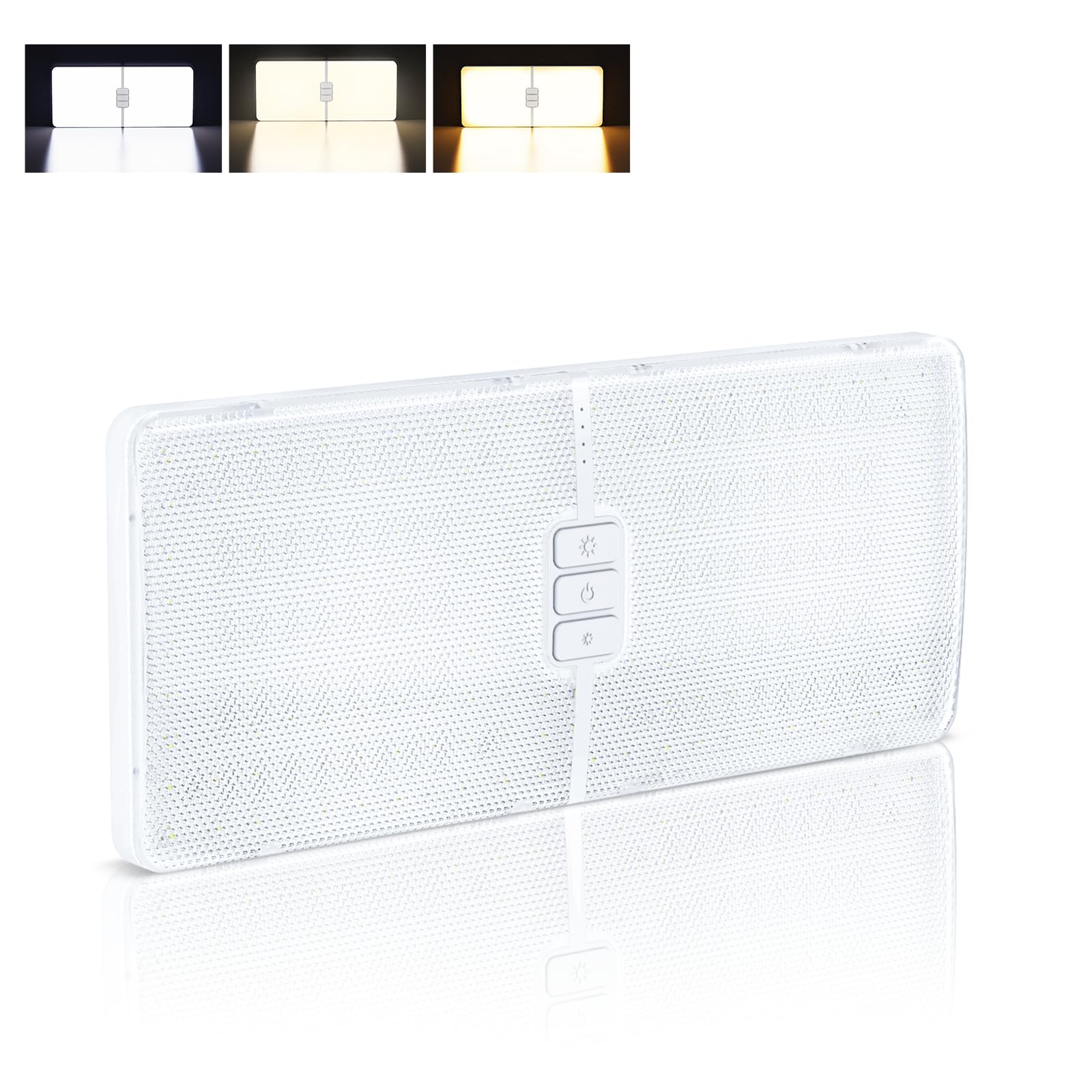 Plafoniera LED 12V Camper con Interruttore, 1800LM Luci Camper Interno 12V, 3000-6000K, 192 LEDs Plafoniera Interna 12 V per Rimorchio, Auto, Barca (1Pcs)