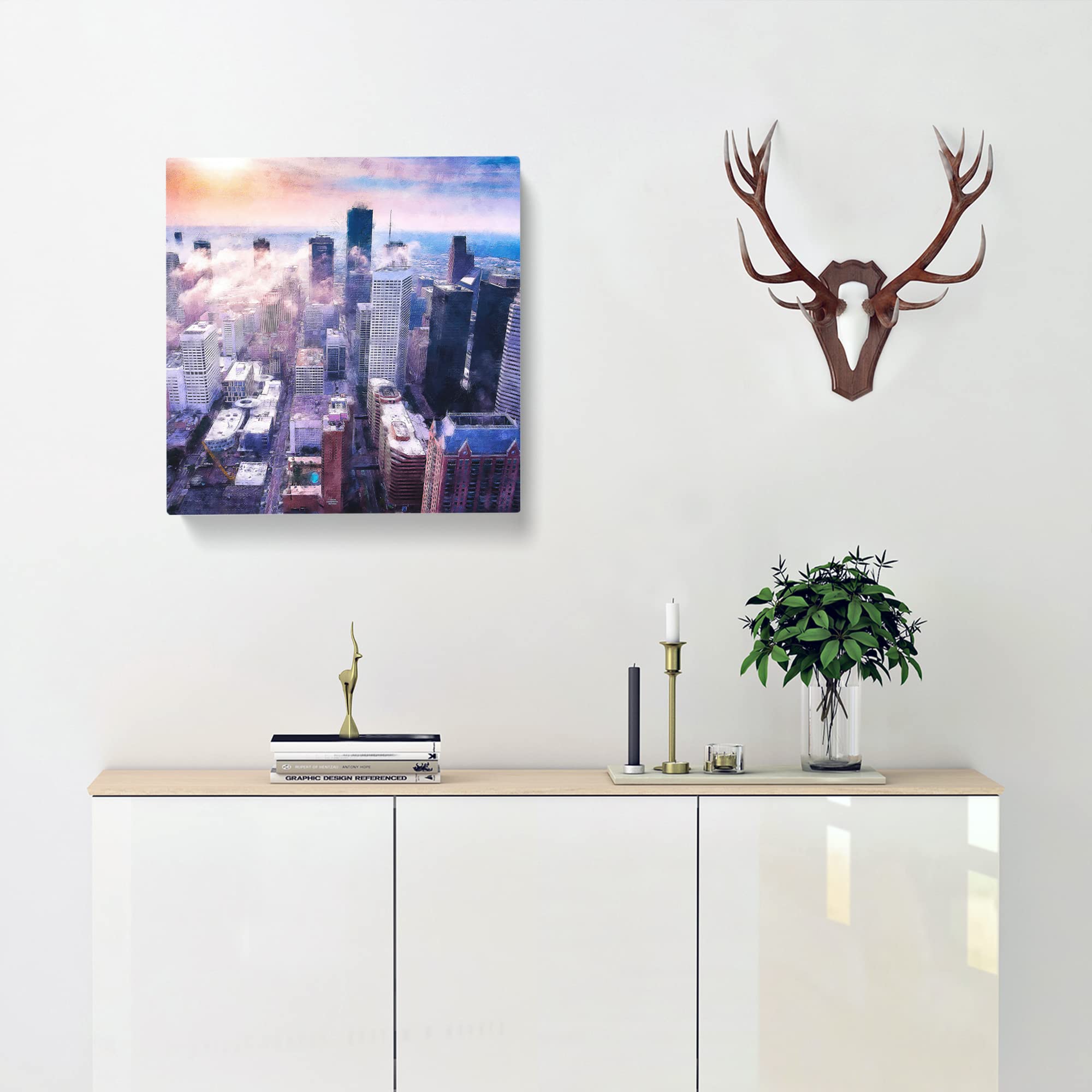 Houston Texas Skyline Canvas Print, Mixed, 35L x 35W cm - Image 2